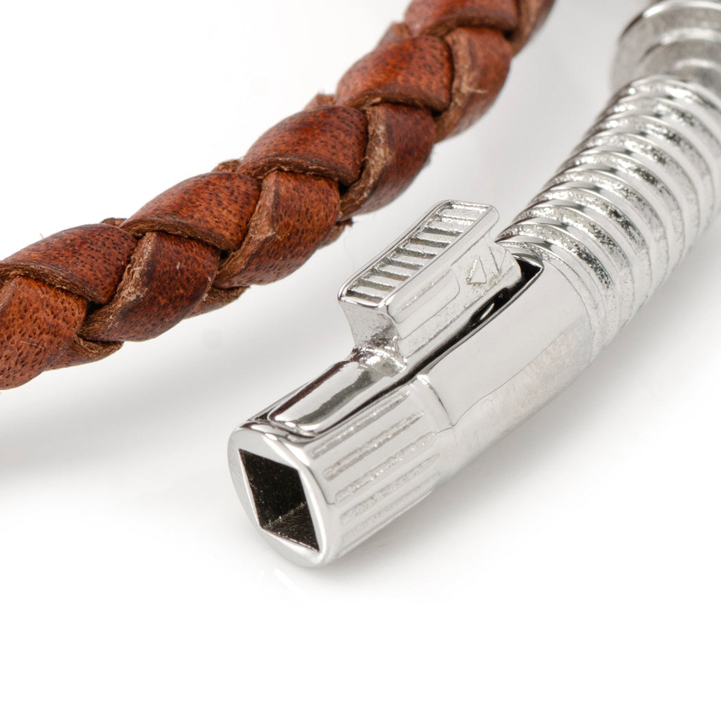 Star Wars Obi-Wan Kenobi Lightsaber Braided Brown Leather Bracelet - Image 4