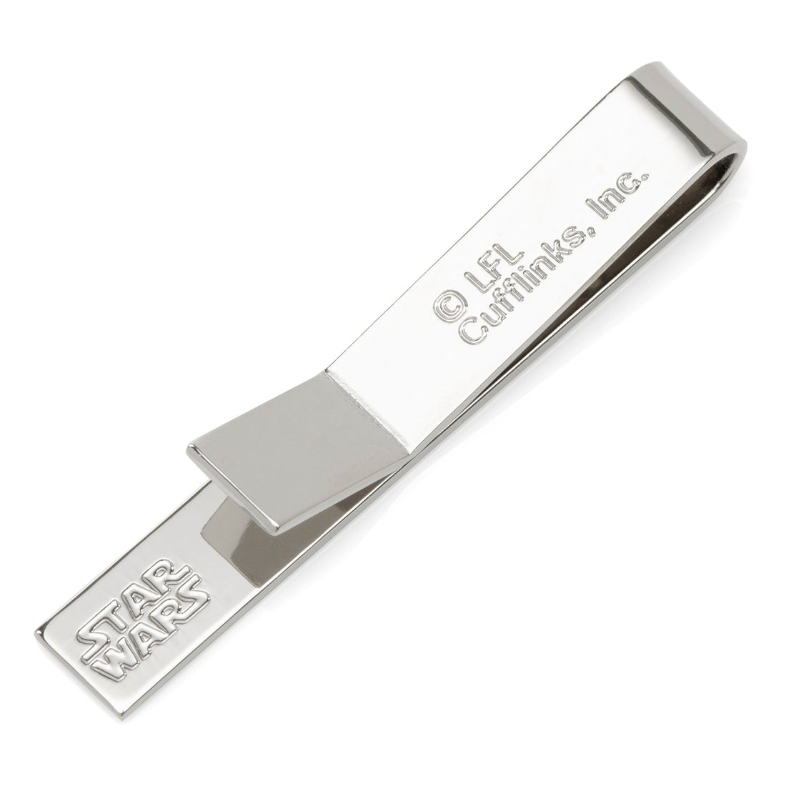 Star Wars Stormtrooper Pew Pew Pew Silver Black Tie Bar - Image 3