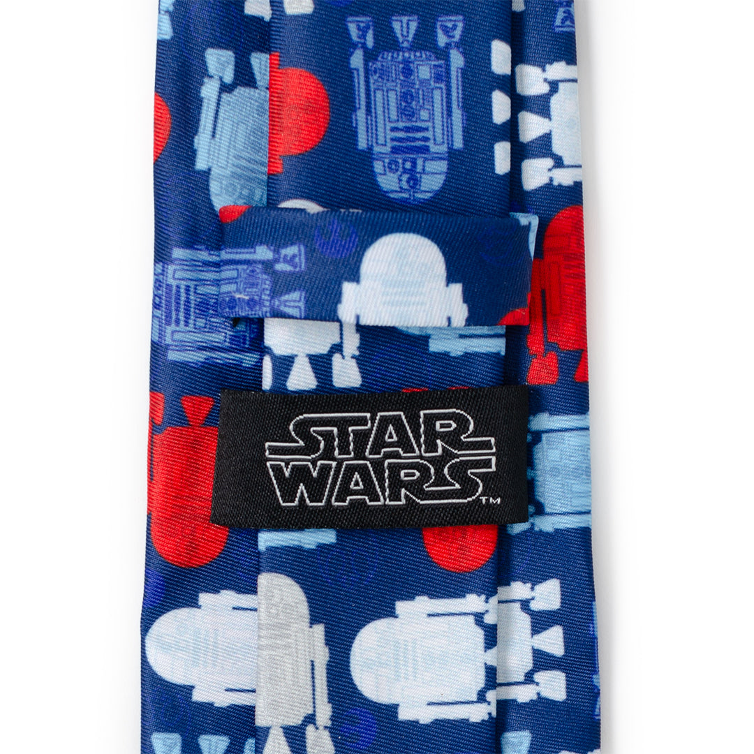Star Wars R2-D2 Navy Blue Red and White Pattern Necktie - Image 5