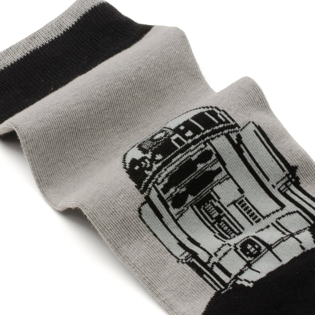 Star Wars R2-D2 Droid Gray and Black Dress Socks and Lapel Pin Set - Image 2