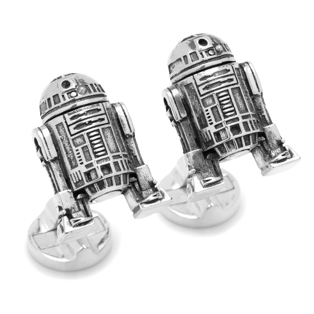 Star Wars R2-D2 3D Silver Cufflinks with Swivel Head - Image 2