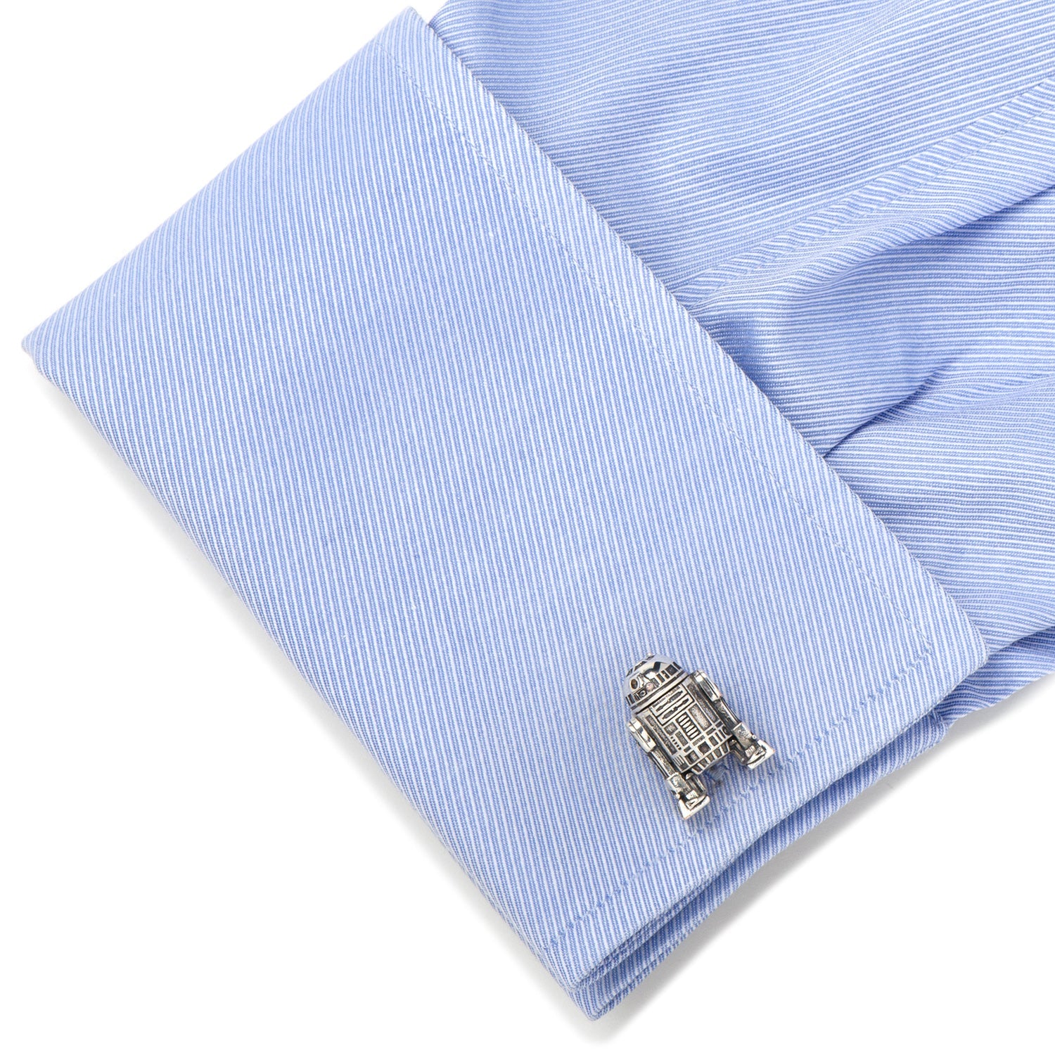 Star Wars R2-D2 3D Silver Cufflinks with Swivel Head - Image 3