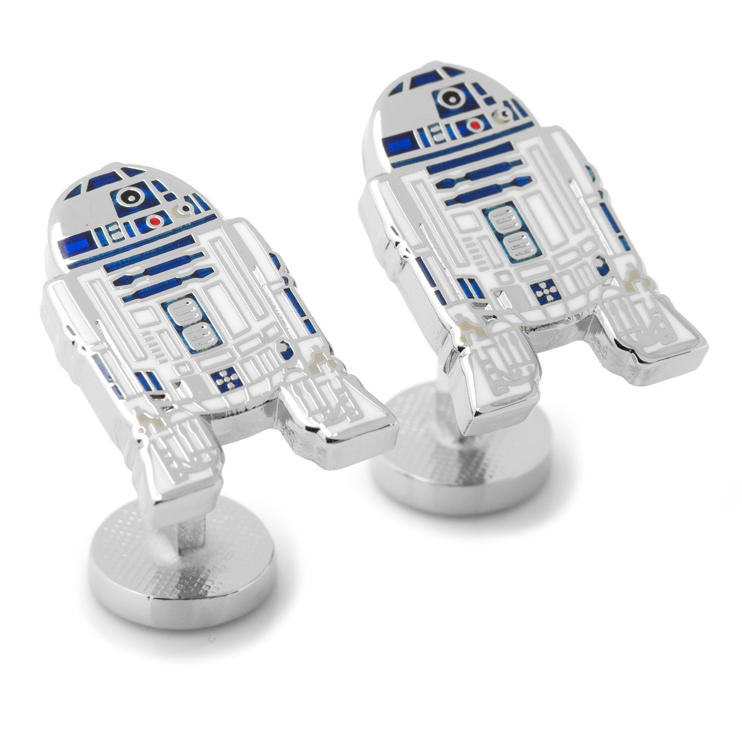 Star Wars R2-D2 Droid Enamel Cufflinks in Silver and Blue - Image 2