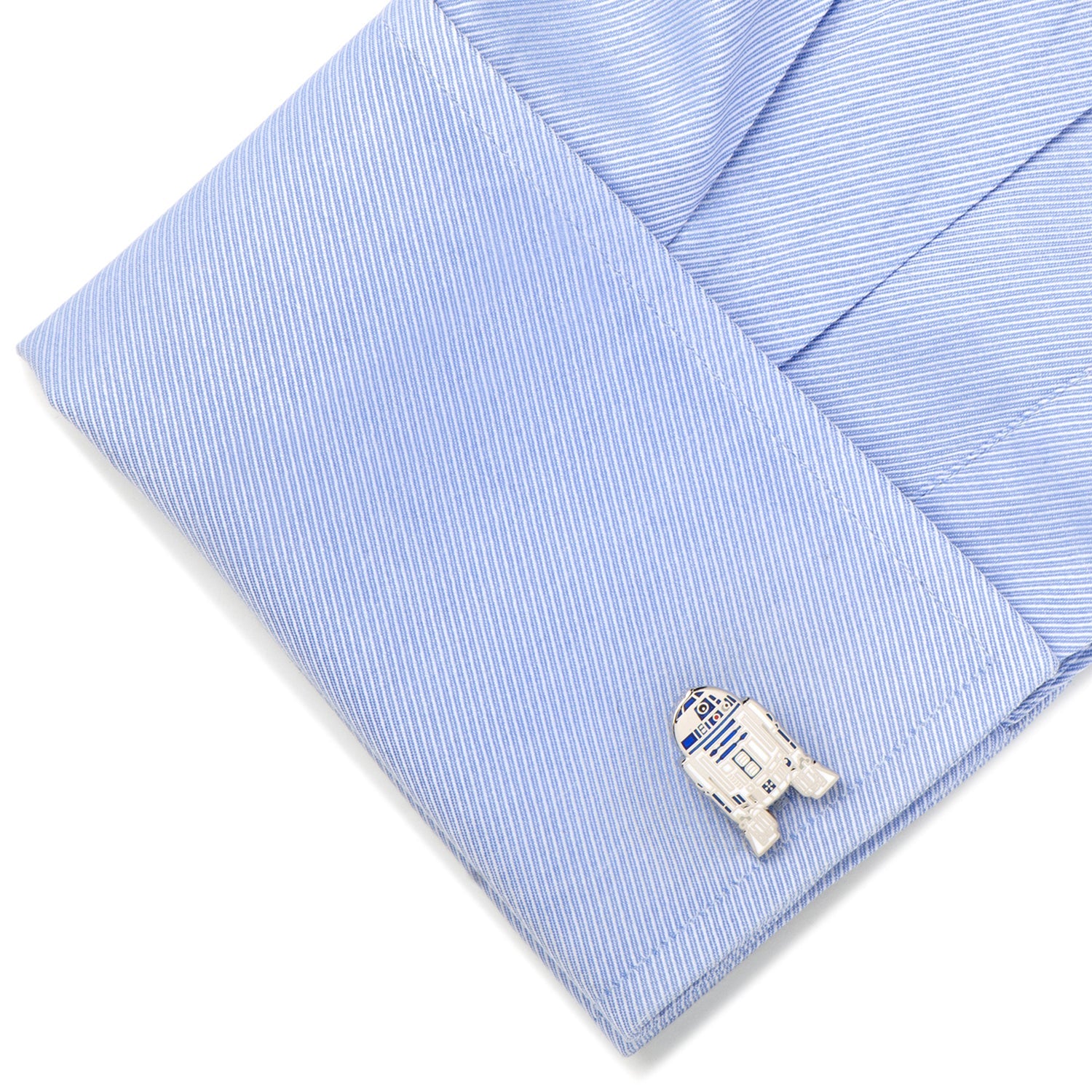 Star Wars R2-D2 Droid Enamel Cufflinks in Silver and Blue - Image 3