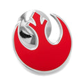 Red Rebel Alliance Starbird lapel pin against a white background