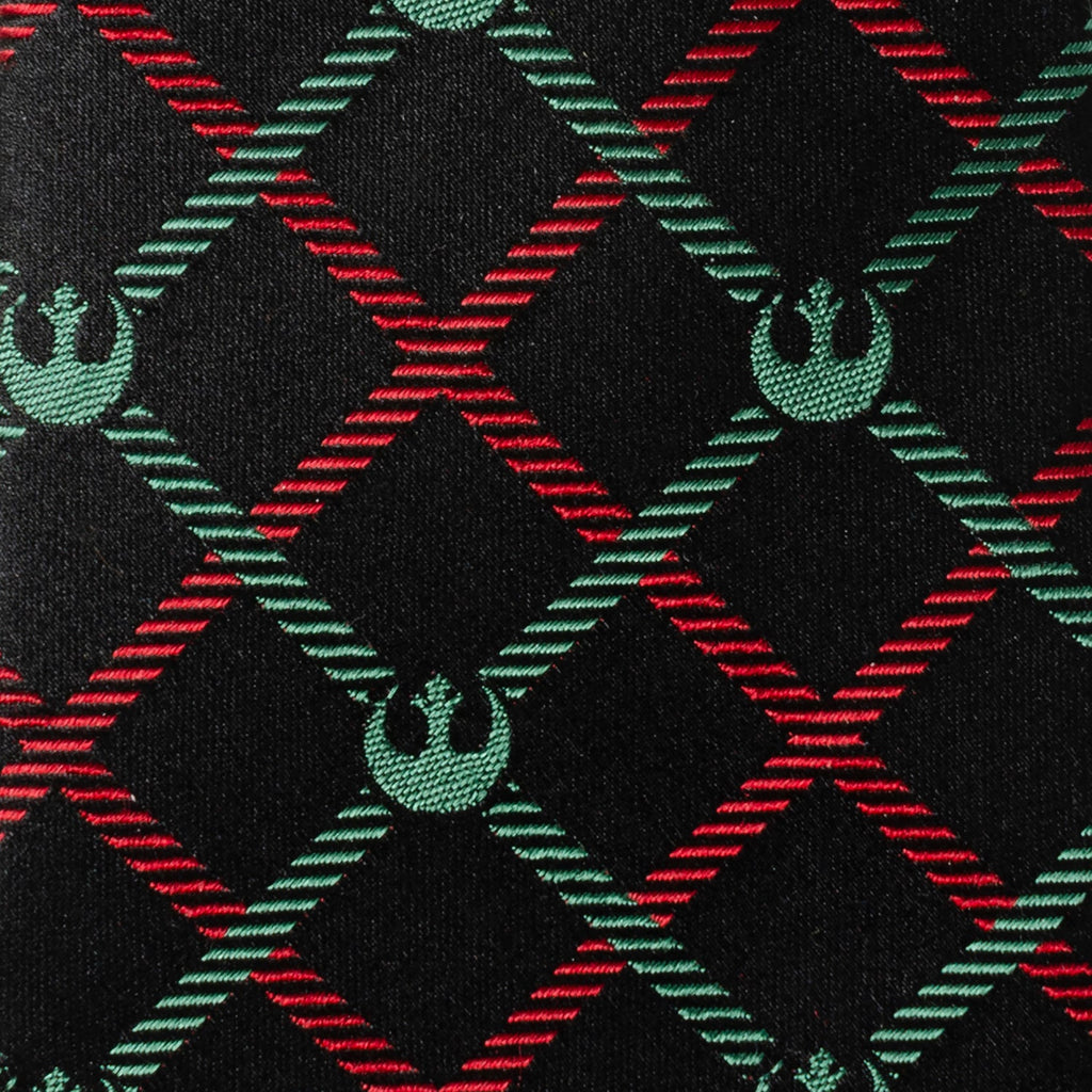 Star Wars Rebel Alliance Plaid Tie in Red Green and Black Silk - Image 4