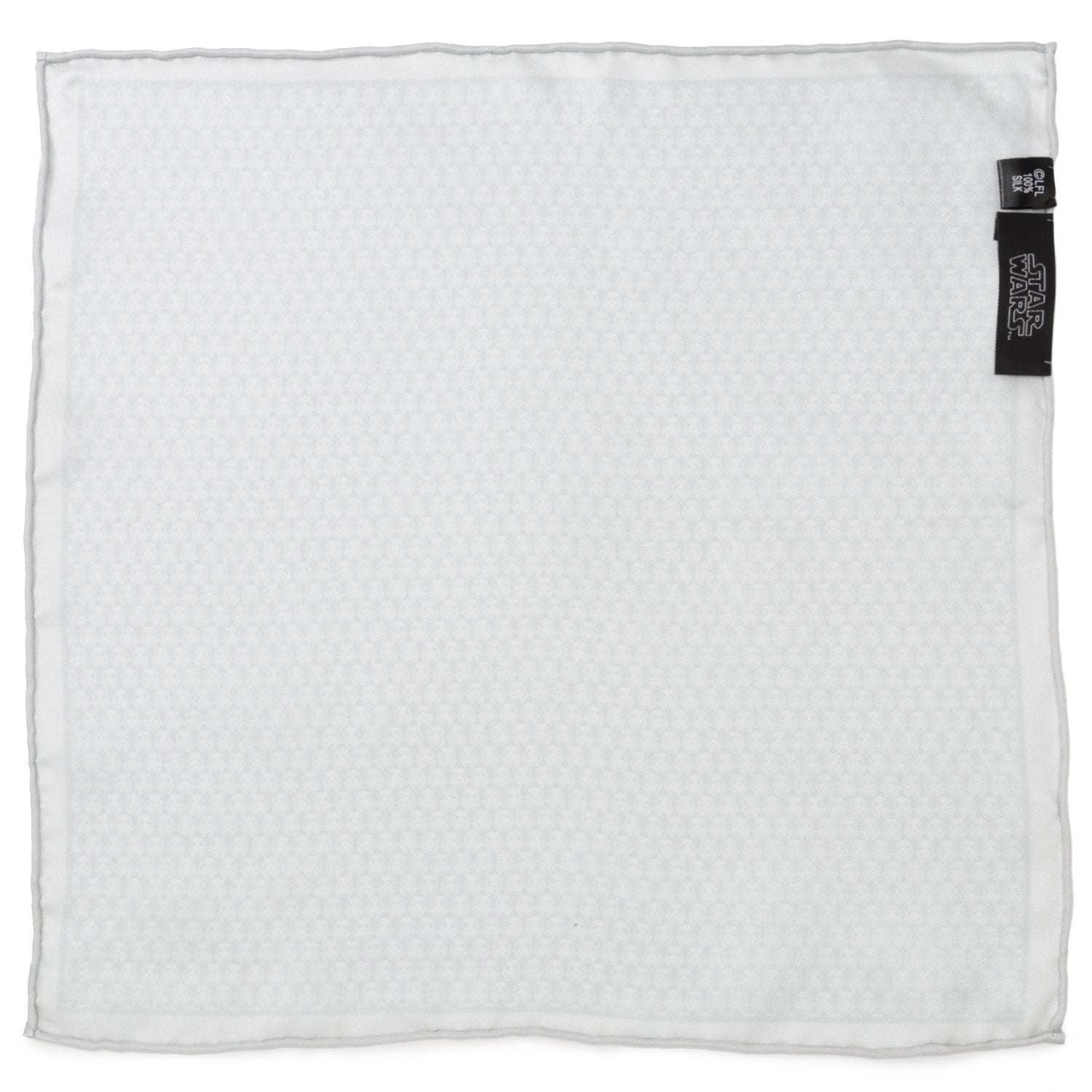 Star Wars Stormtrooper Helmet Print White Silk Pocket Square - Image 2
