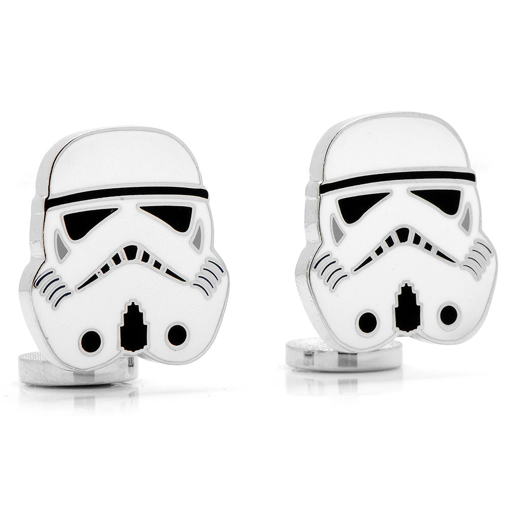 Star Wars Stormtrooper Helmet Cufflinks in Silver and White