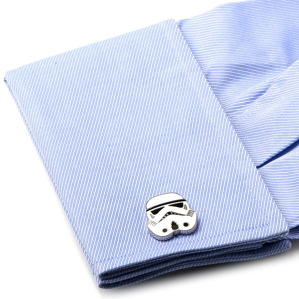 Star Wars Stormtrooper Helmet Cufflinks in Silver and White