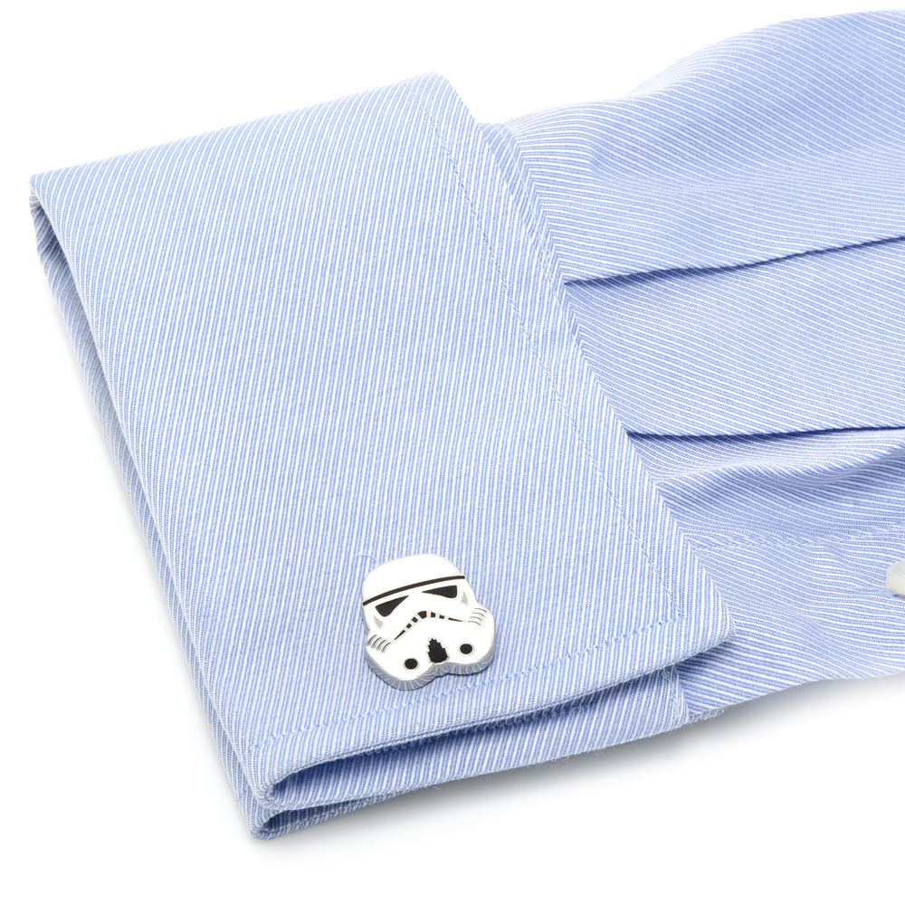 Star Wars Stormtrooper Helmet Cufflinks in Silver and White
