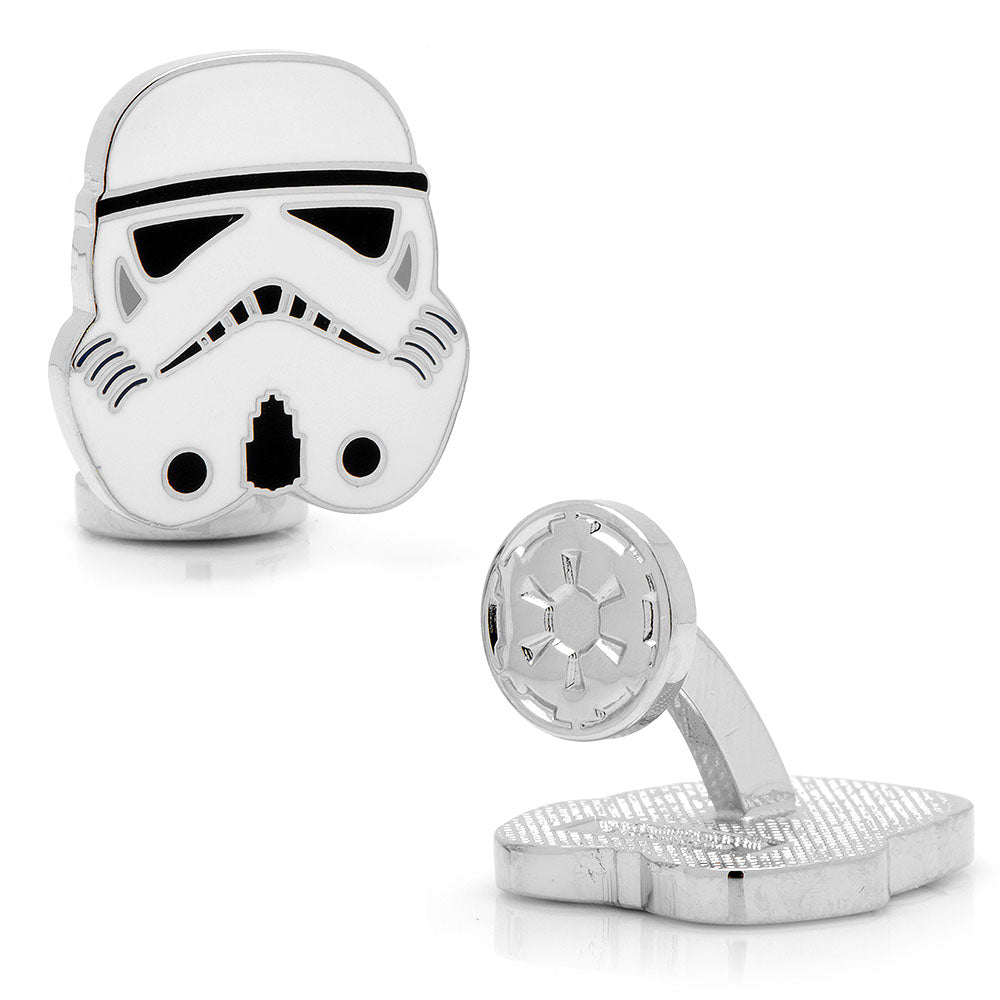 Star Wars Stormtrooper Helmet Cufflinks in Silver and White