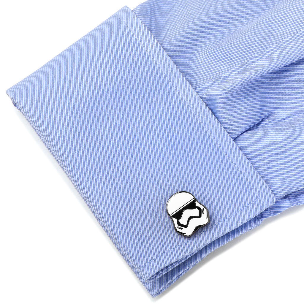 Star Wars Stormtrooper Helmet Cufflinks in Black and White - Image 3