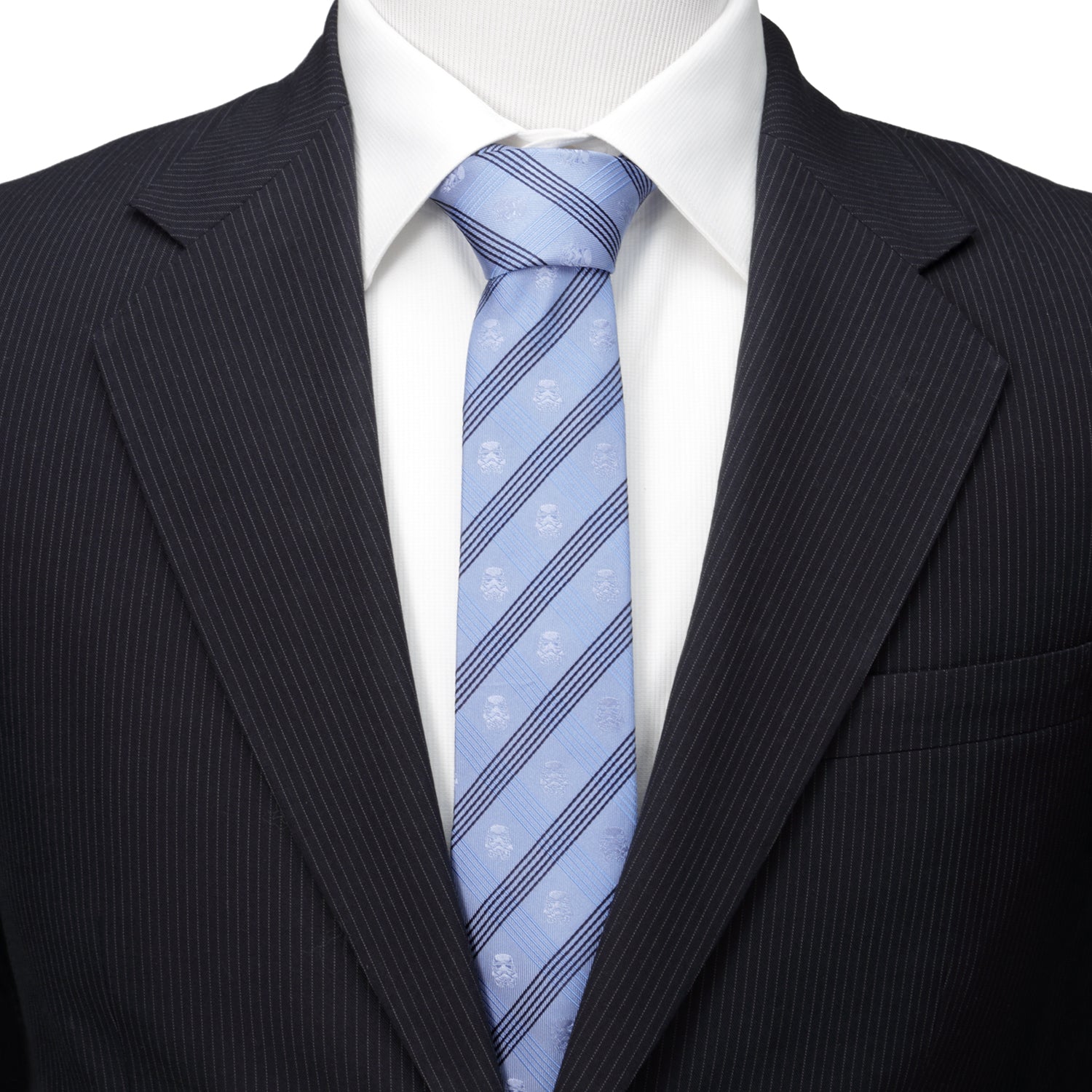 Star Wars Stormtrooper Blue Plaid Necktie for Men - Image 2