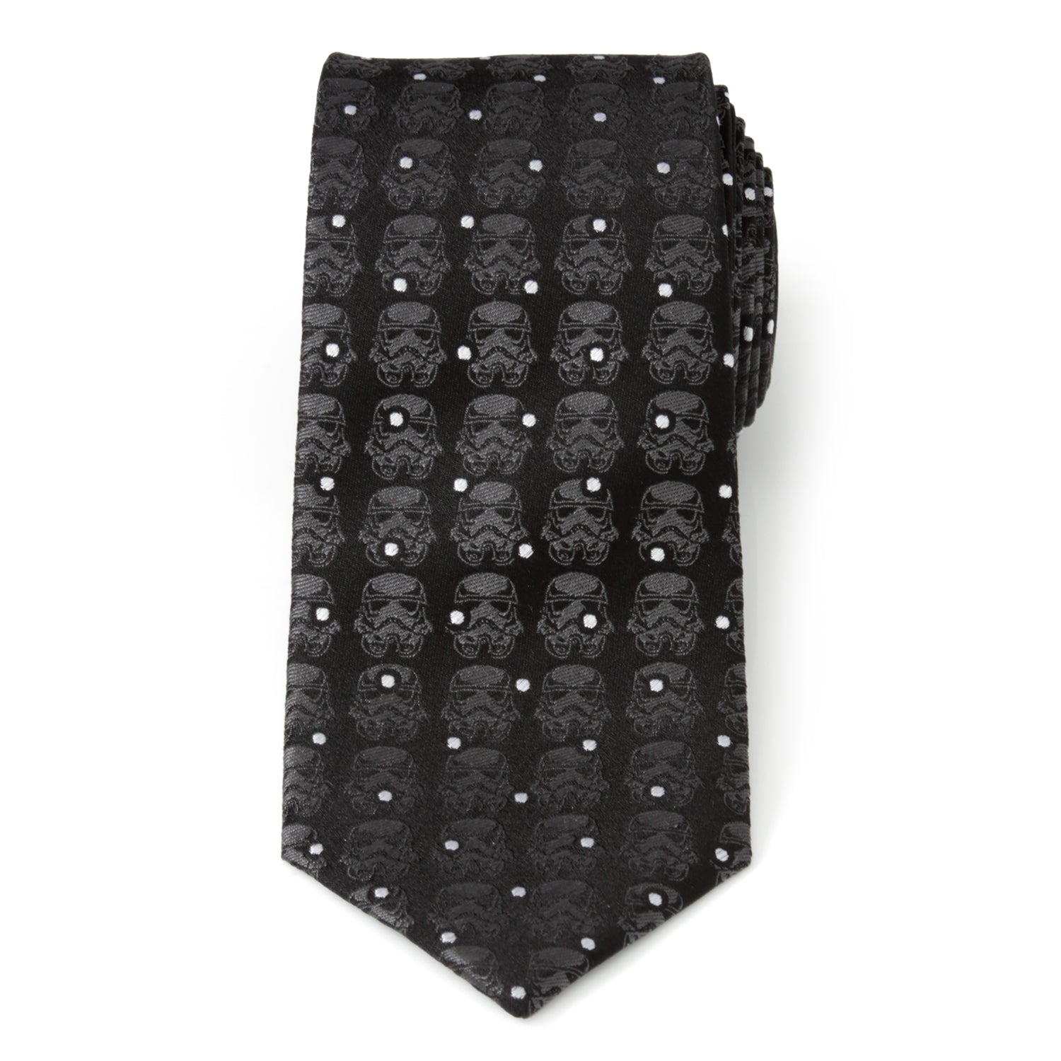 Star Wars Stormtrooper Dotted Silk Tie in Black and Silver