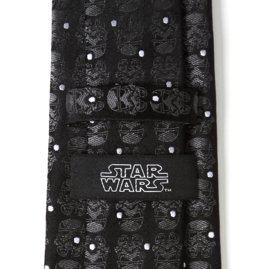 Star Wars Stormtrooper Dotted Silk Tie in Black and Silver