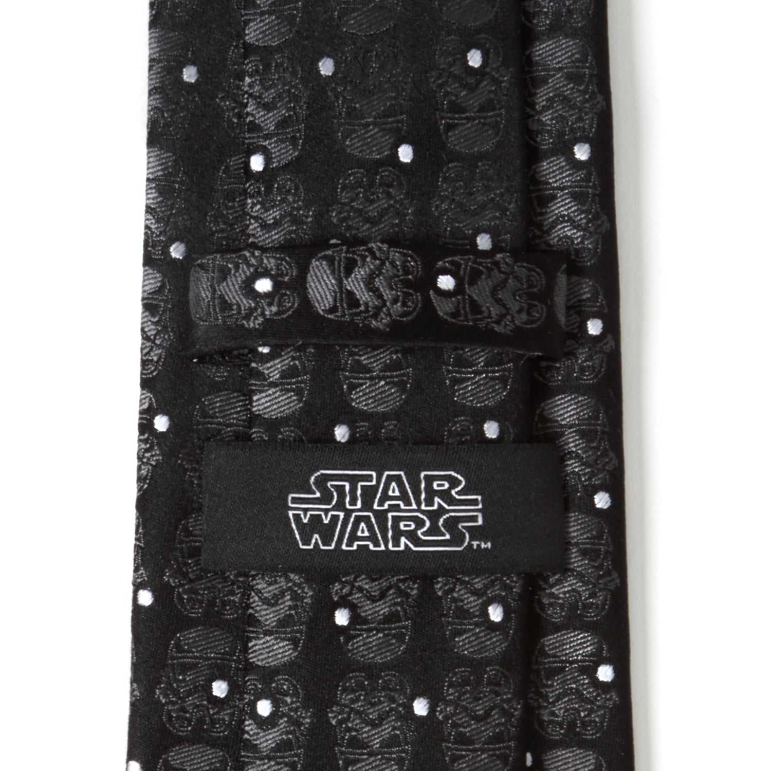 Star Wars Stormtrooper Dotted Silk Tie in Black and Silver