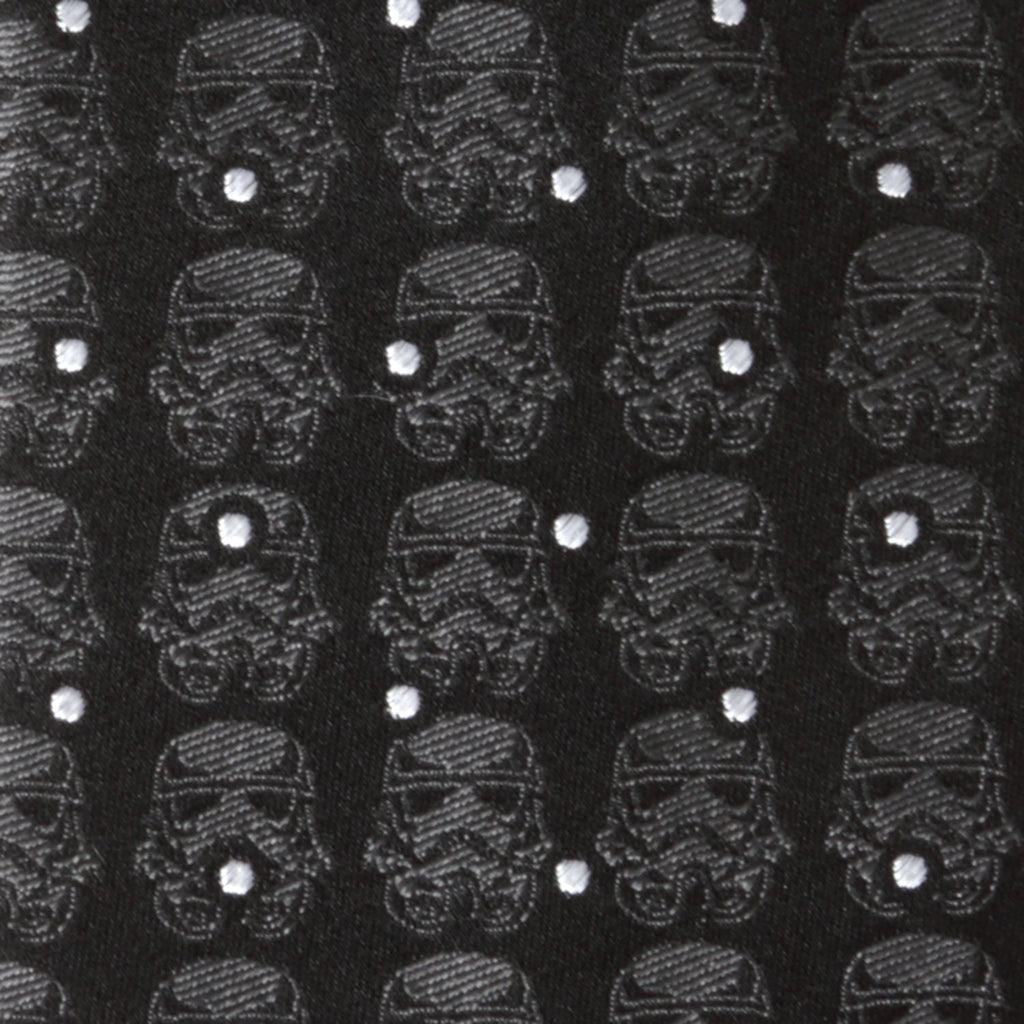 Star Wars Stormtrooper Dotted Silk Tie in Black and Silver