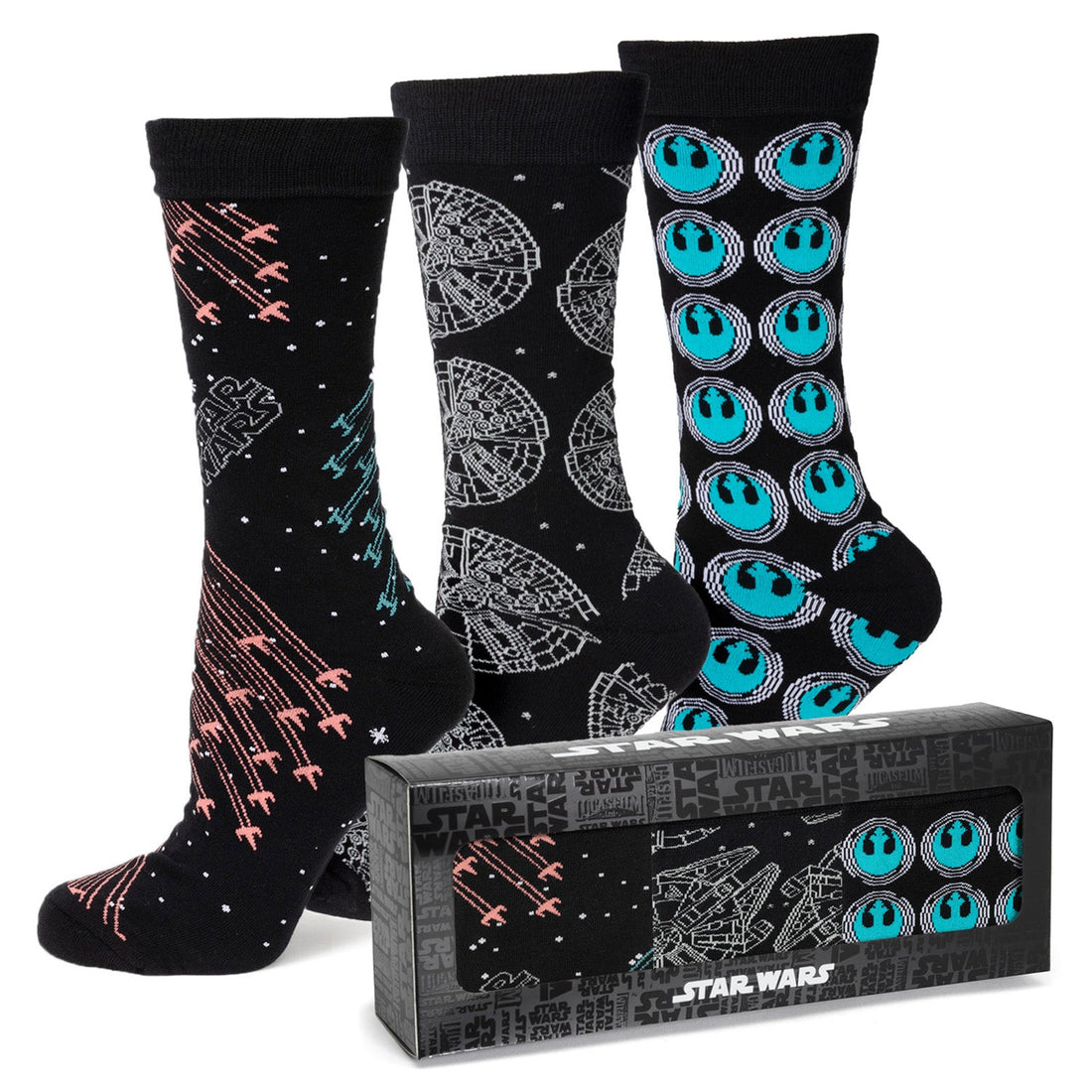 Star Wars Ship Gift Set with Three Pairs of Crew Socks and Pin - Image 2