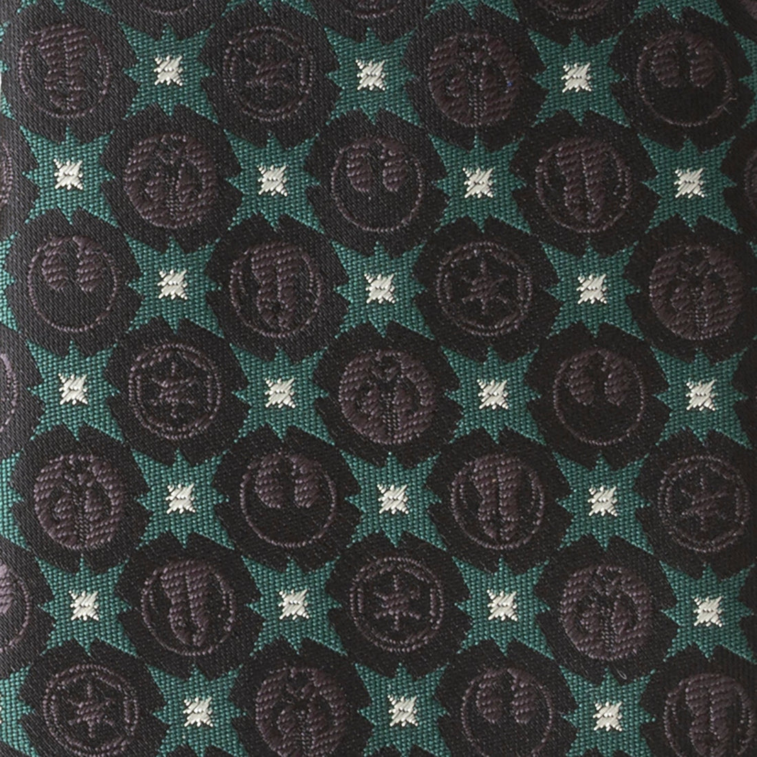 Star Wars Symbols Print Necktie in Black and Forest Green - Image 5