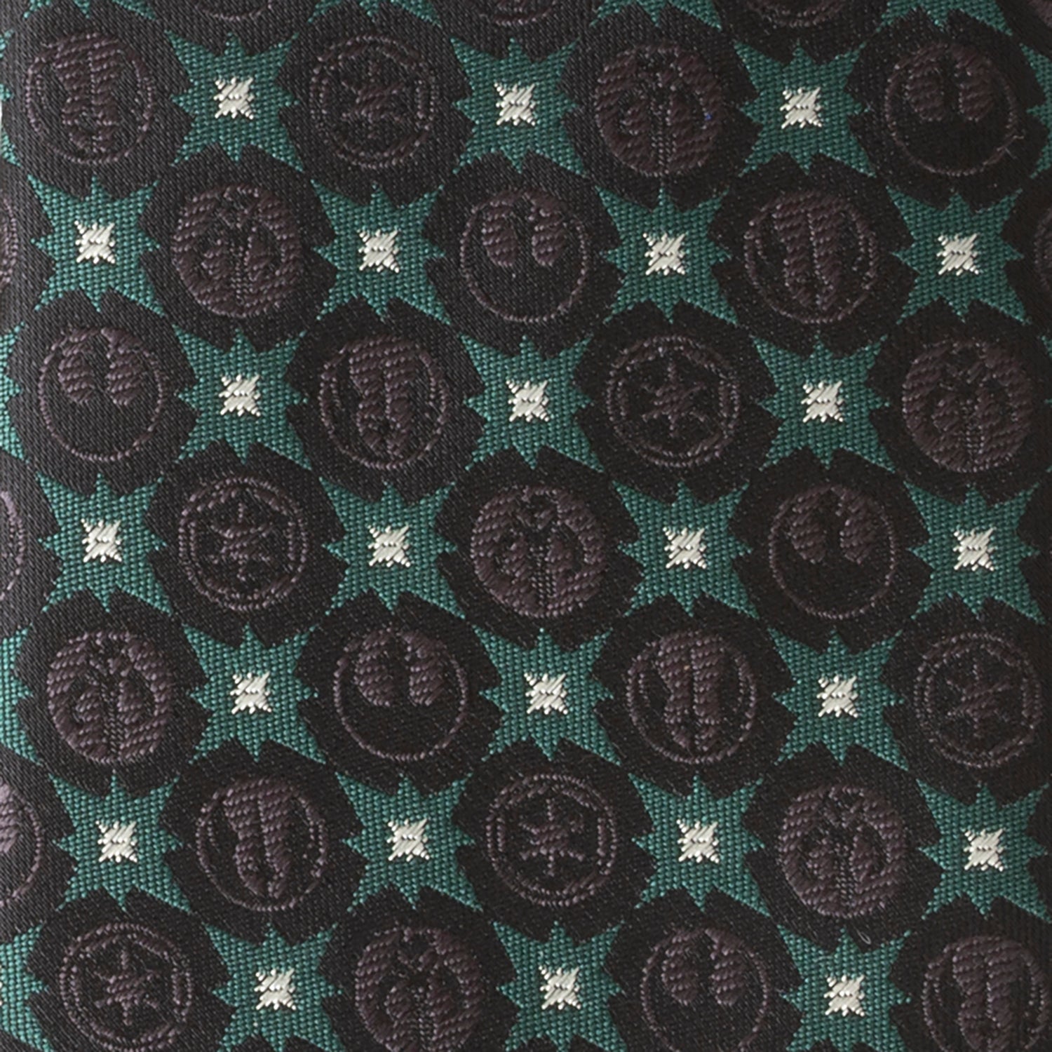 Star Wars Symbols Print Necktie in Black and Forest Green - Image 5