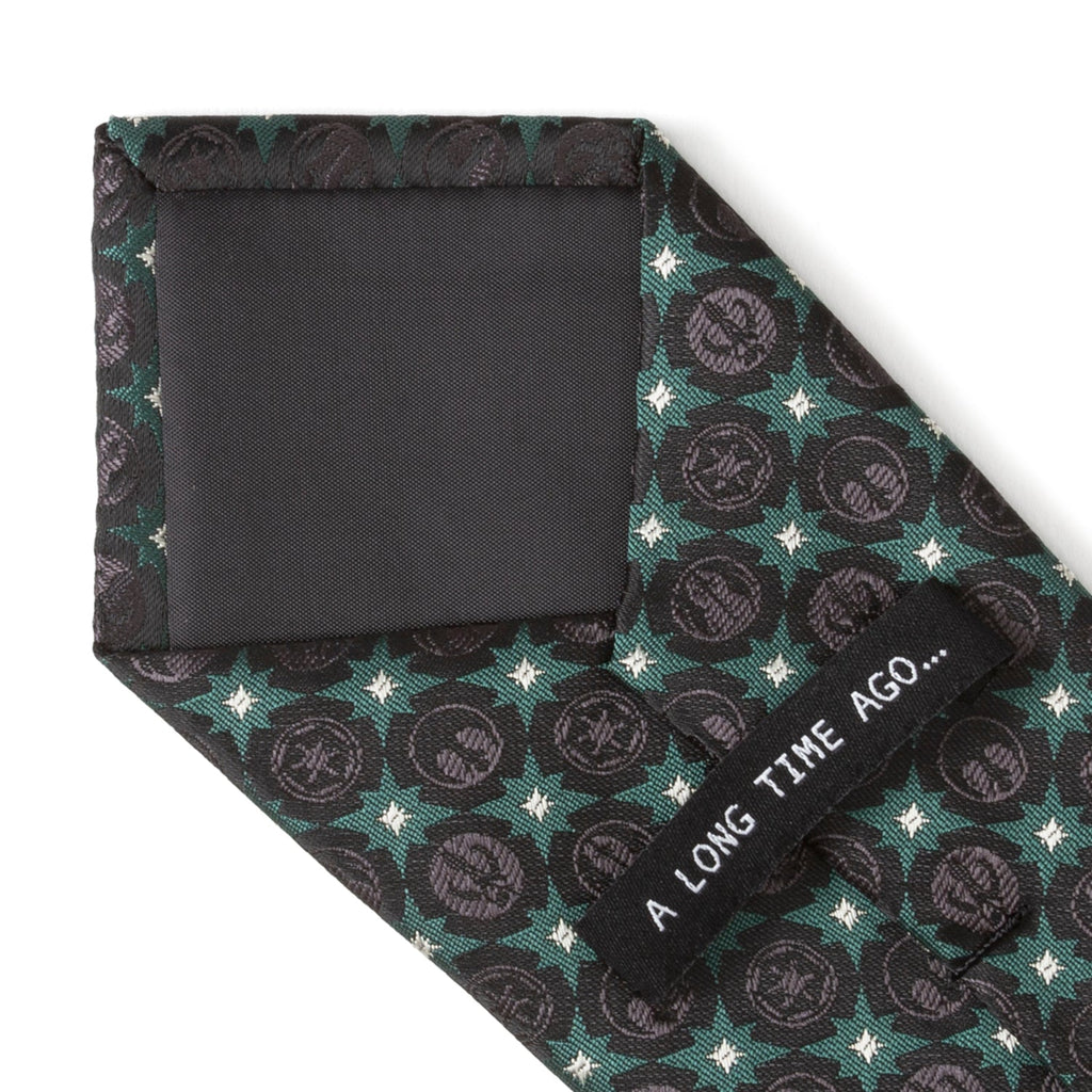 Star Wars Symbols Print Necktie in Black and Forest Green - Image 7
