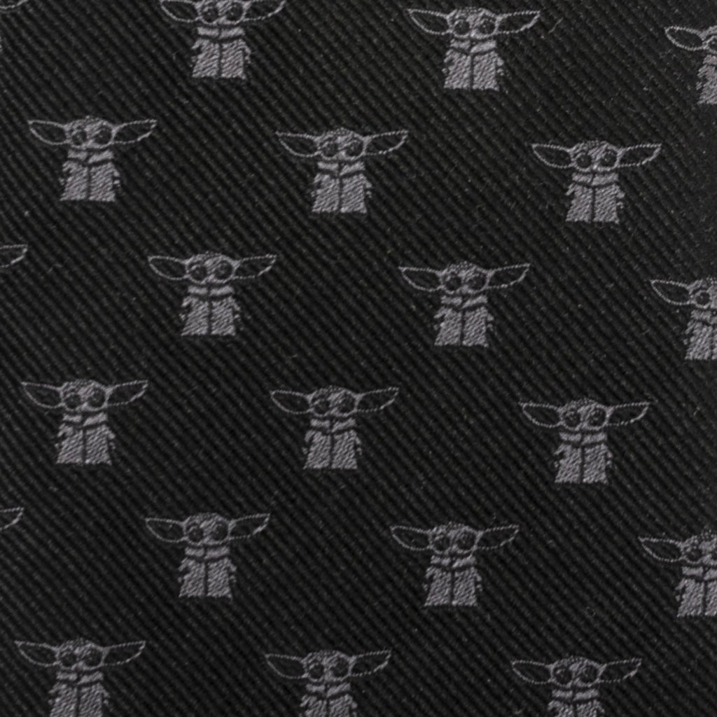 Star Wars Grogu Black Necktie with Mandalorian Character Print - Image 4