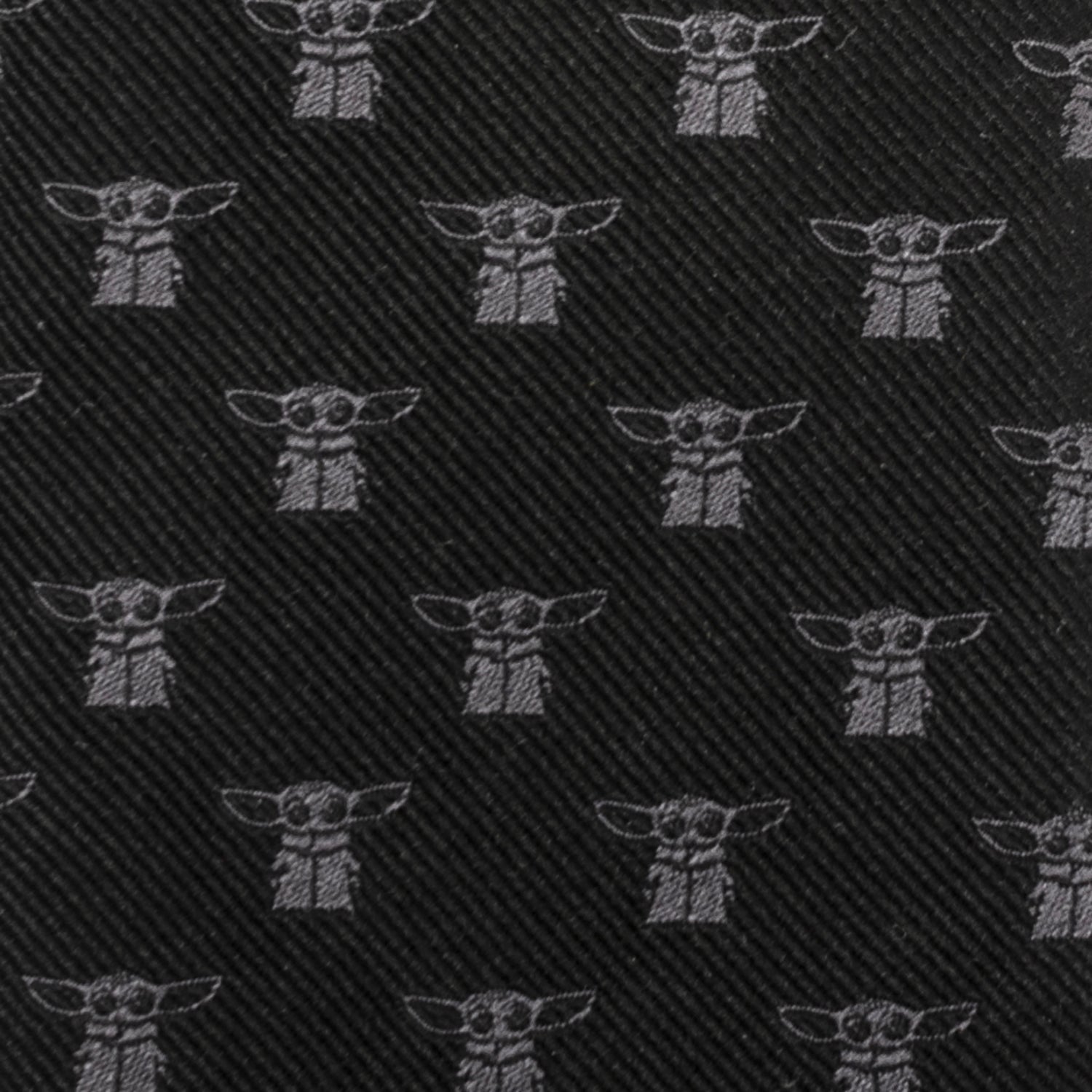 Star Wars Grogu Black Necktie with Mandalorian Character Print - Image 4