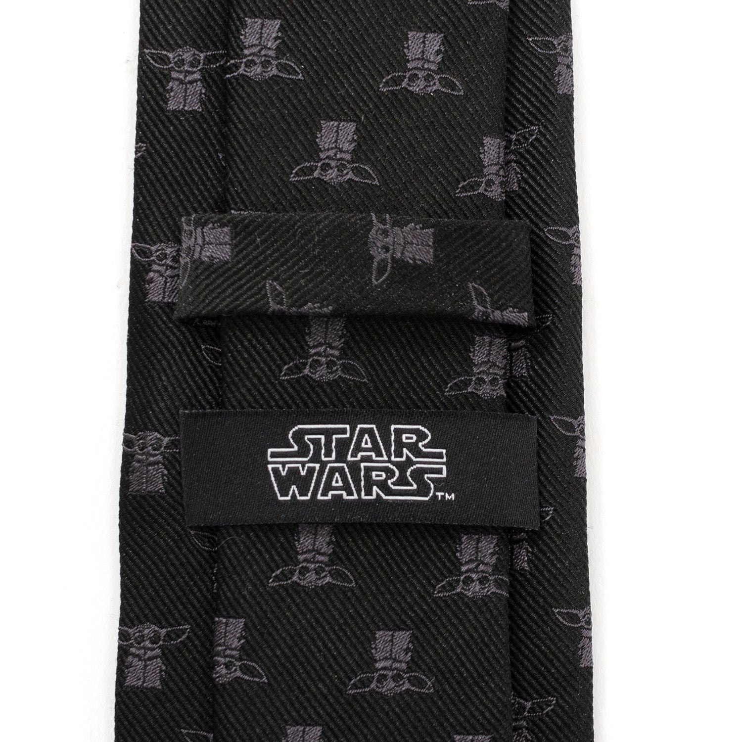 Star Wars Grogu Black Necktie with Mandalorian Character Print - Image 5