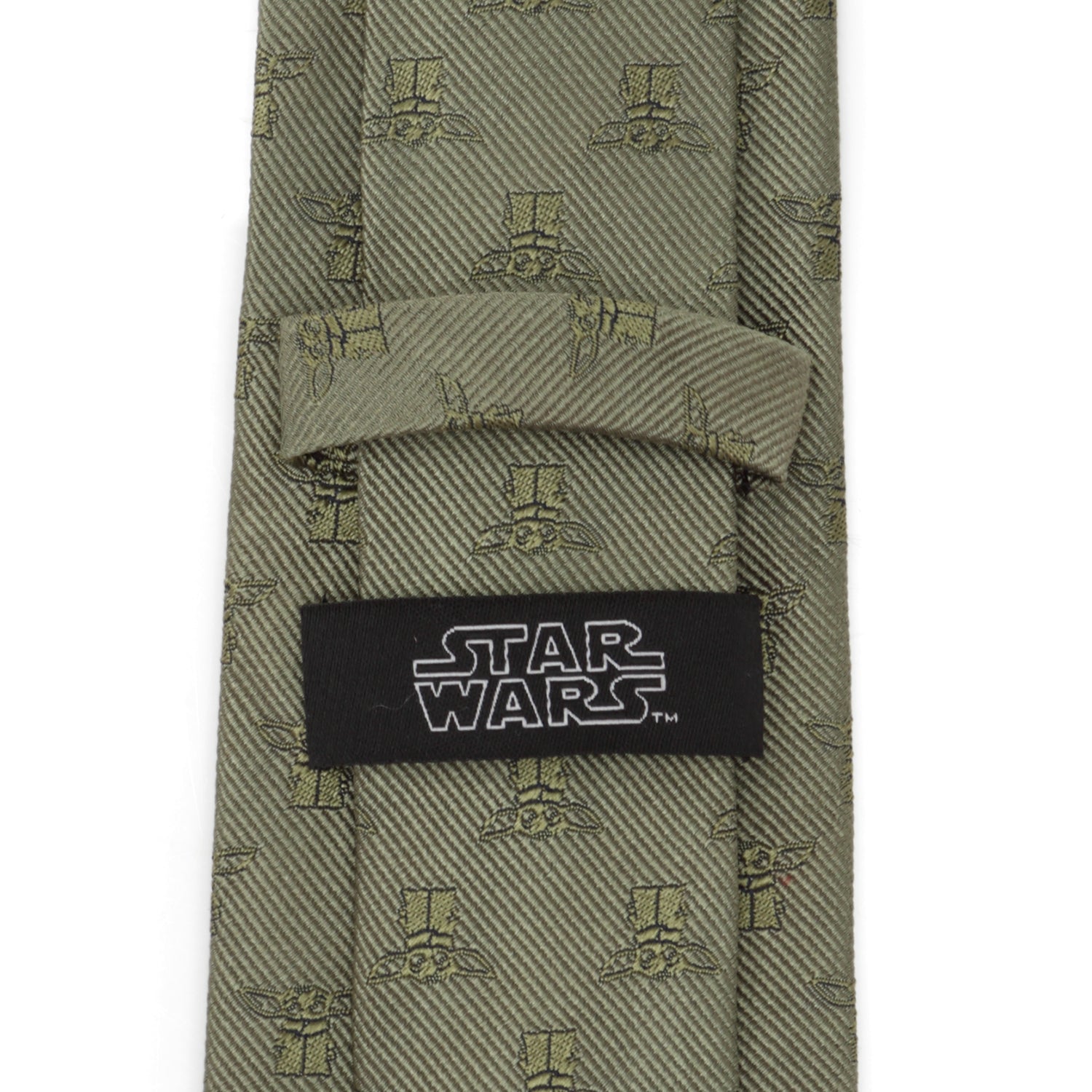 Star Wars Grogu Sage Green Silk Tie for Men