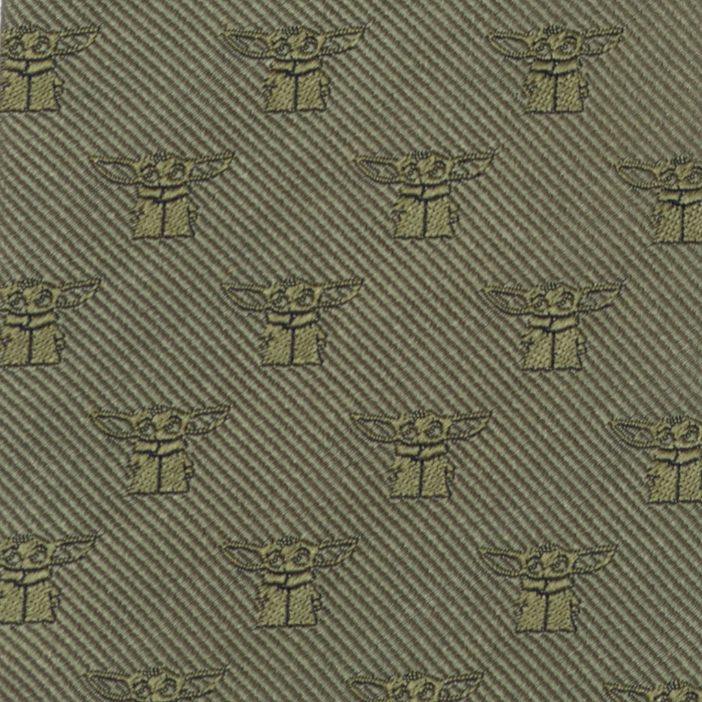 Star Wars Grogu Sage Green Silk Tie for Men