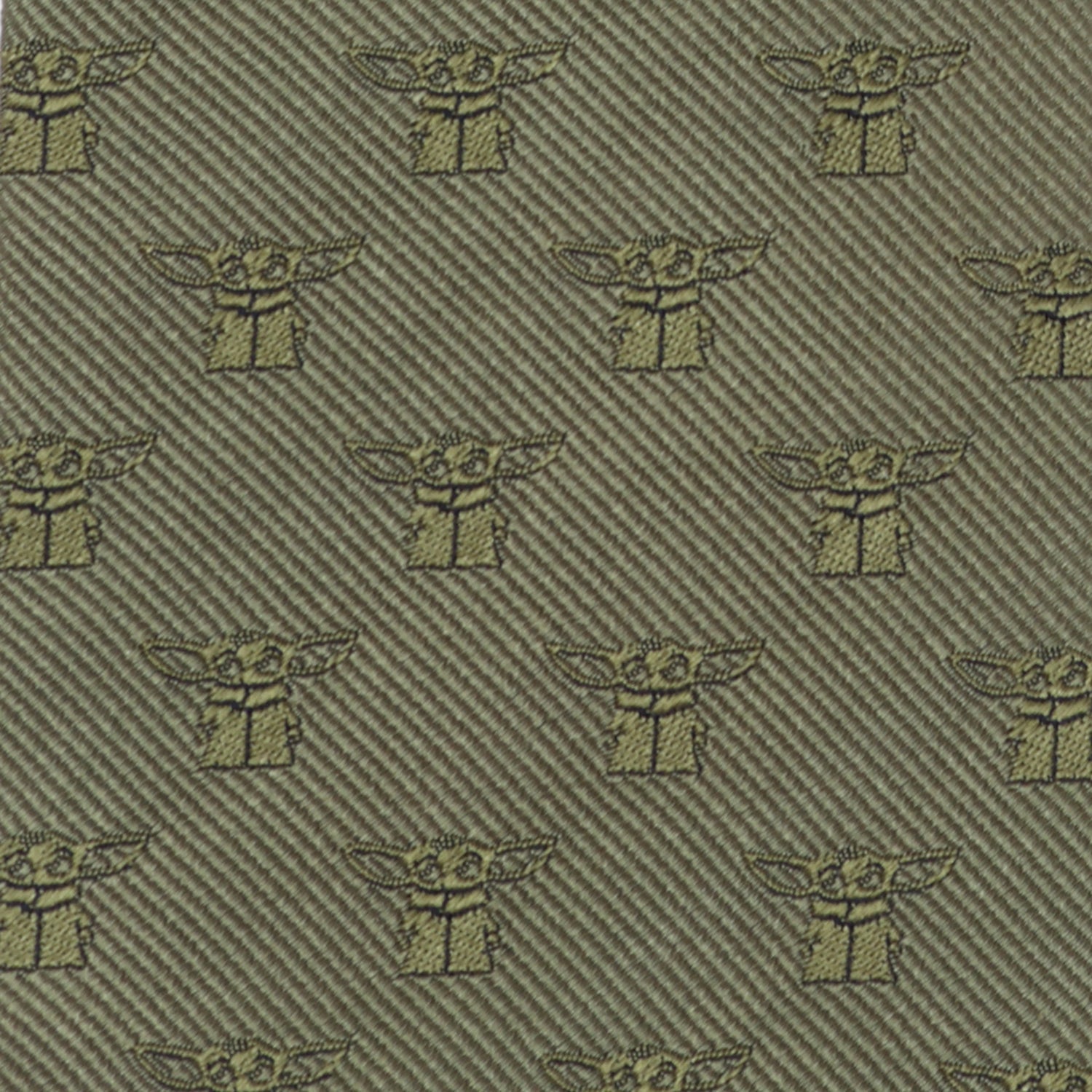 Star Wars Grogu Sage Green Silk Tie for Men