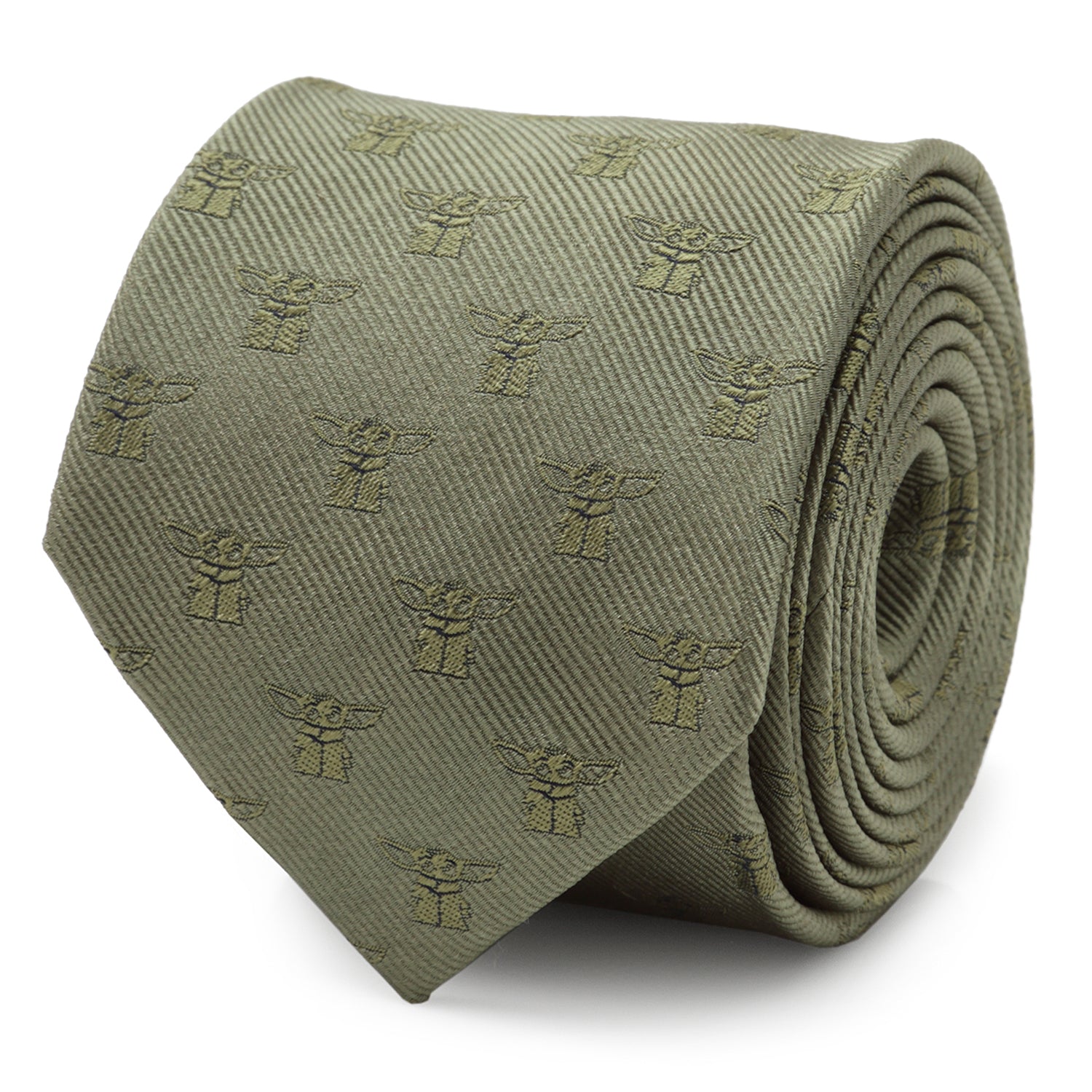 Star Wars Grogu Sage Green Silk Tie for Men