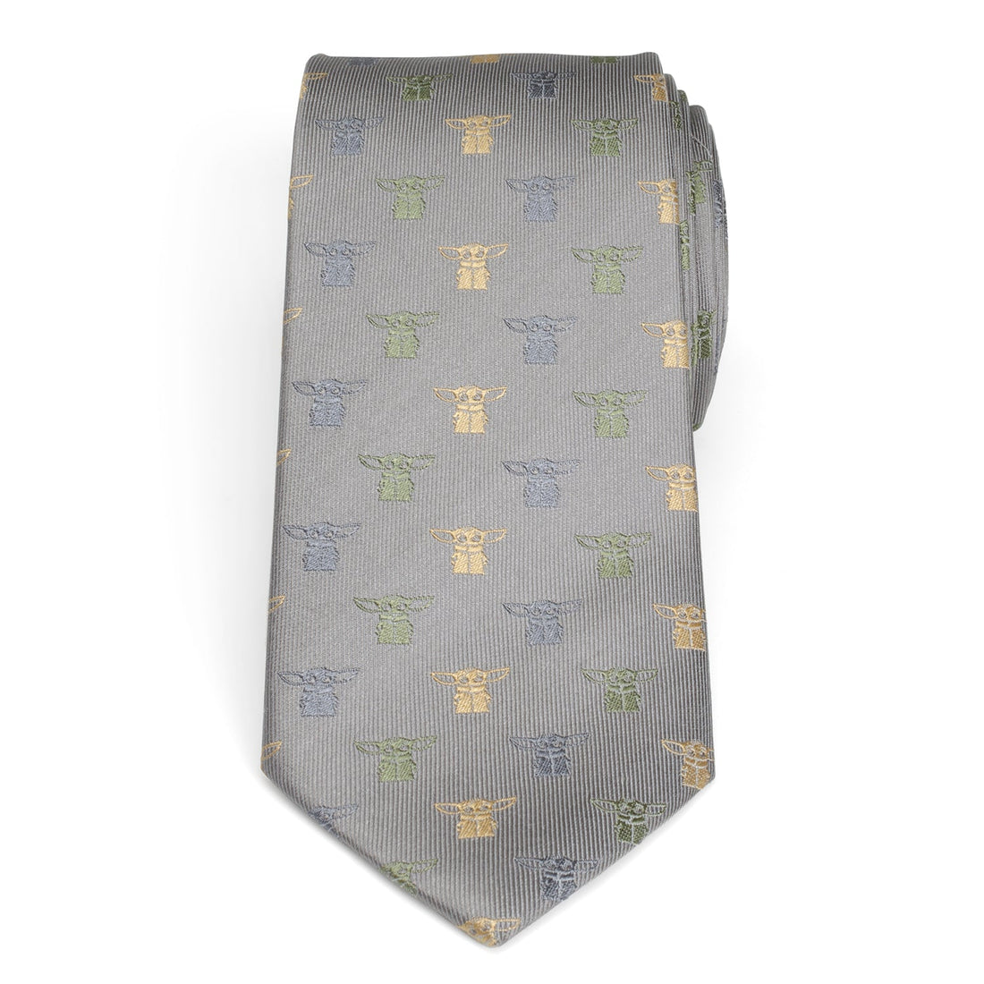 Star Wars The Child Grogu Cloud Grey Dotted Silk Necktie - Image 3