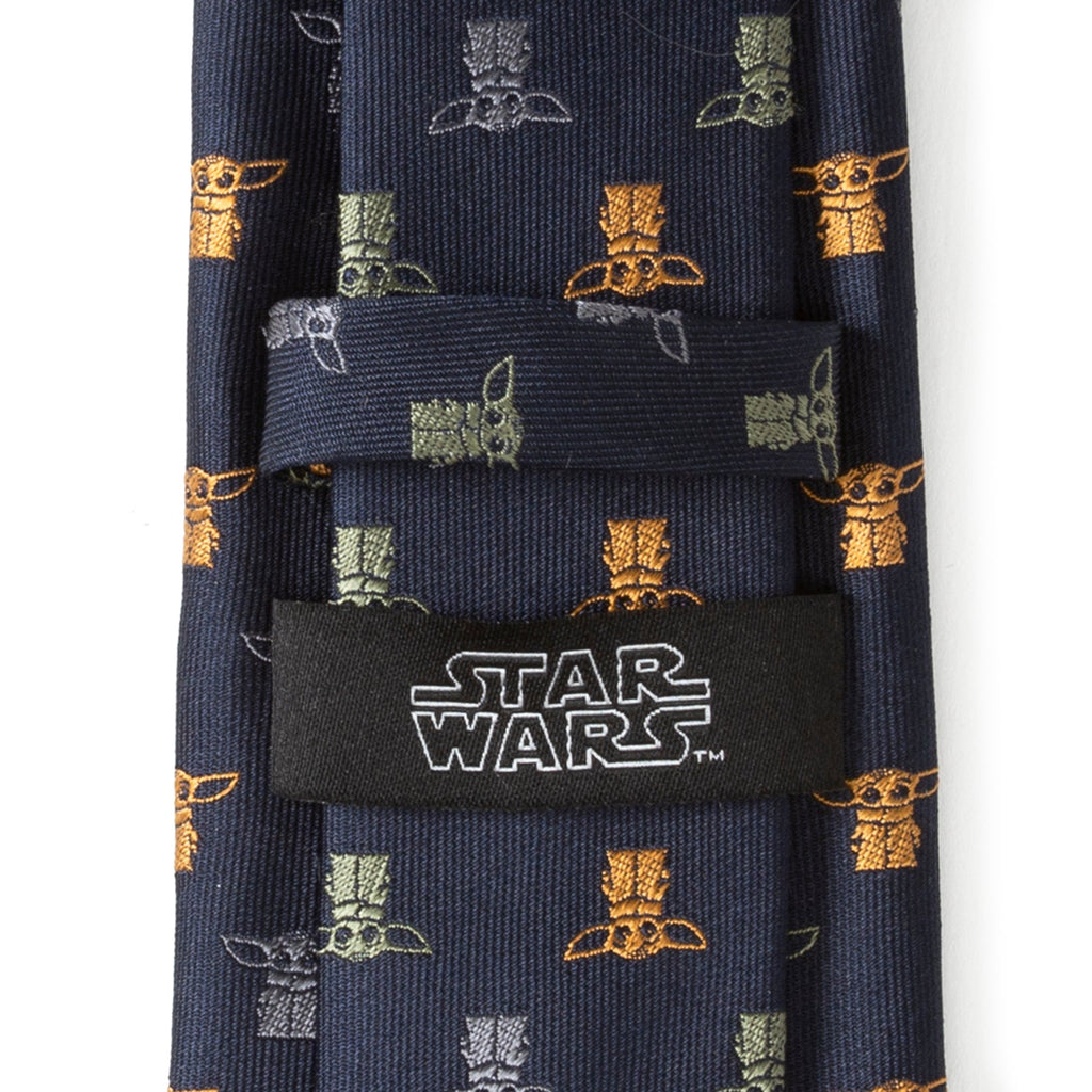 Star Wars The Child Navy Silk Tie with Grogu Pattern - Image 4