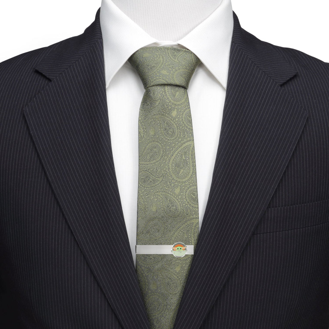 Star Wars The Mandalorian Grogu Bassinet Silver Tone Tie Bar - Image 2