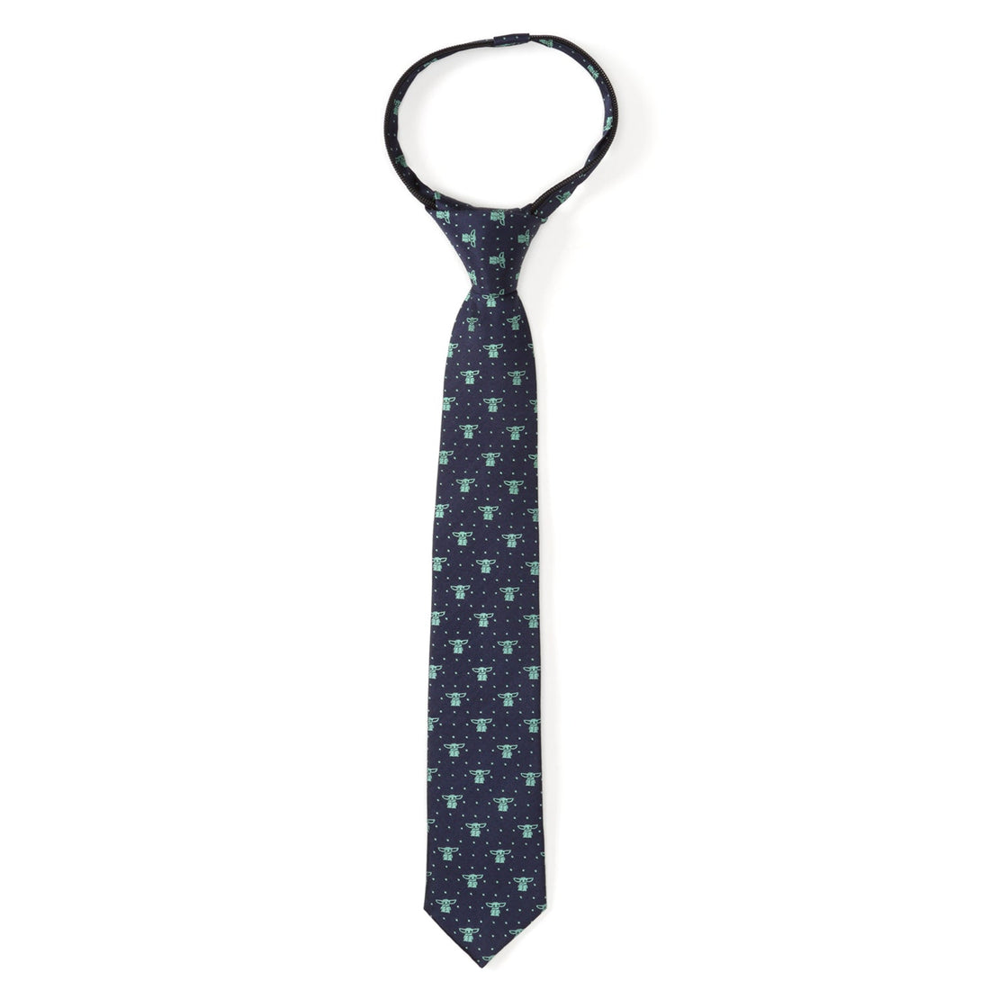 Star Wars Grogu Navy Dotted Zipper Tie for Kids - Image 2
