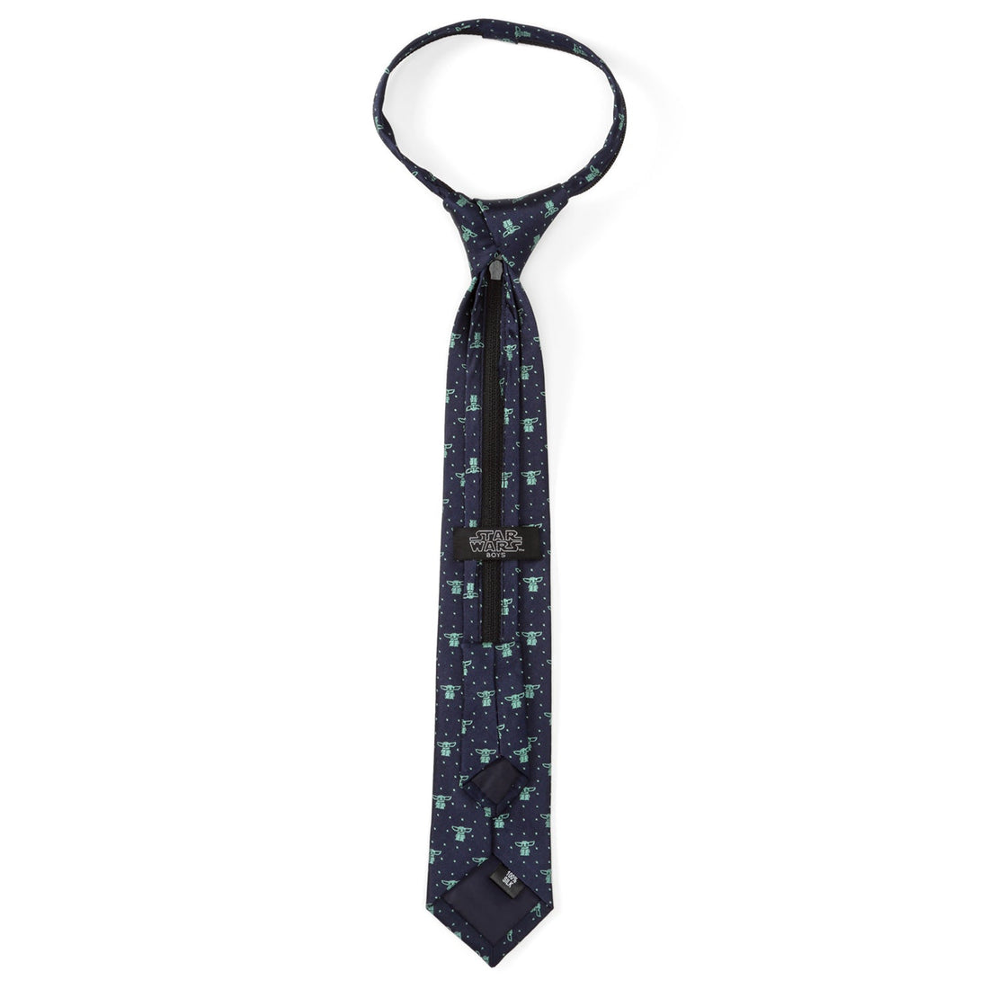Star Wars Grogu Navy Dotted Zipper Tie for Kids - Image 5