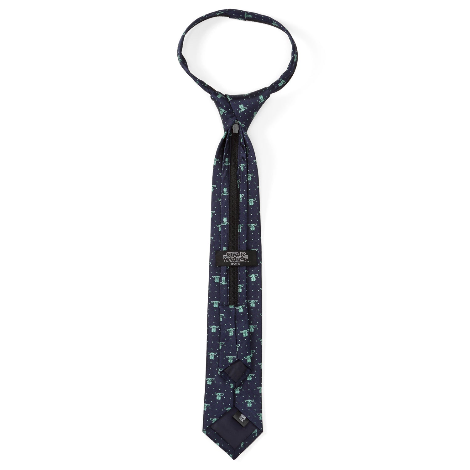Star Wars Grogu Navy Dotted Zipper Tie for Kids - Image 5