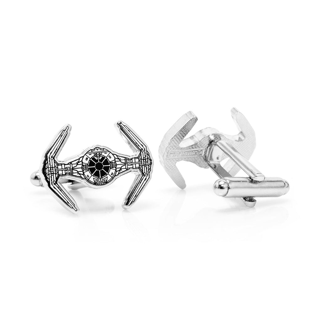 Star Wars TIE Fighter Cufflinks in Polished Silver Tone - Image 3