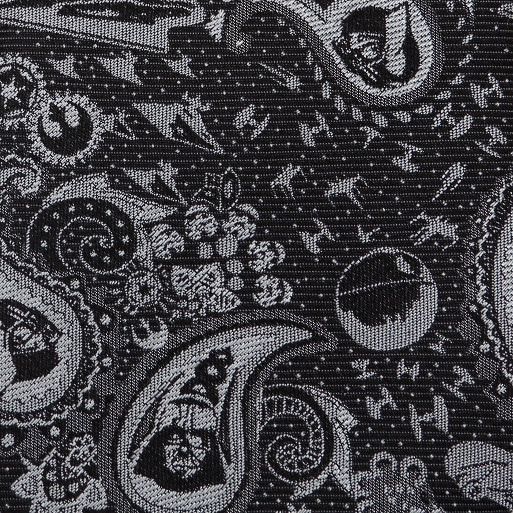 Star Wars Darth Vader Paisley Necktie in Black and White Silk - Image 5