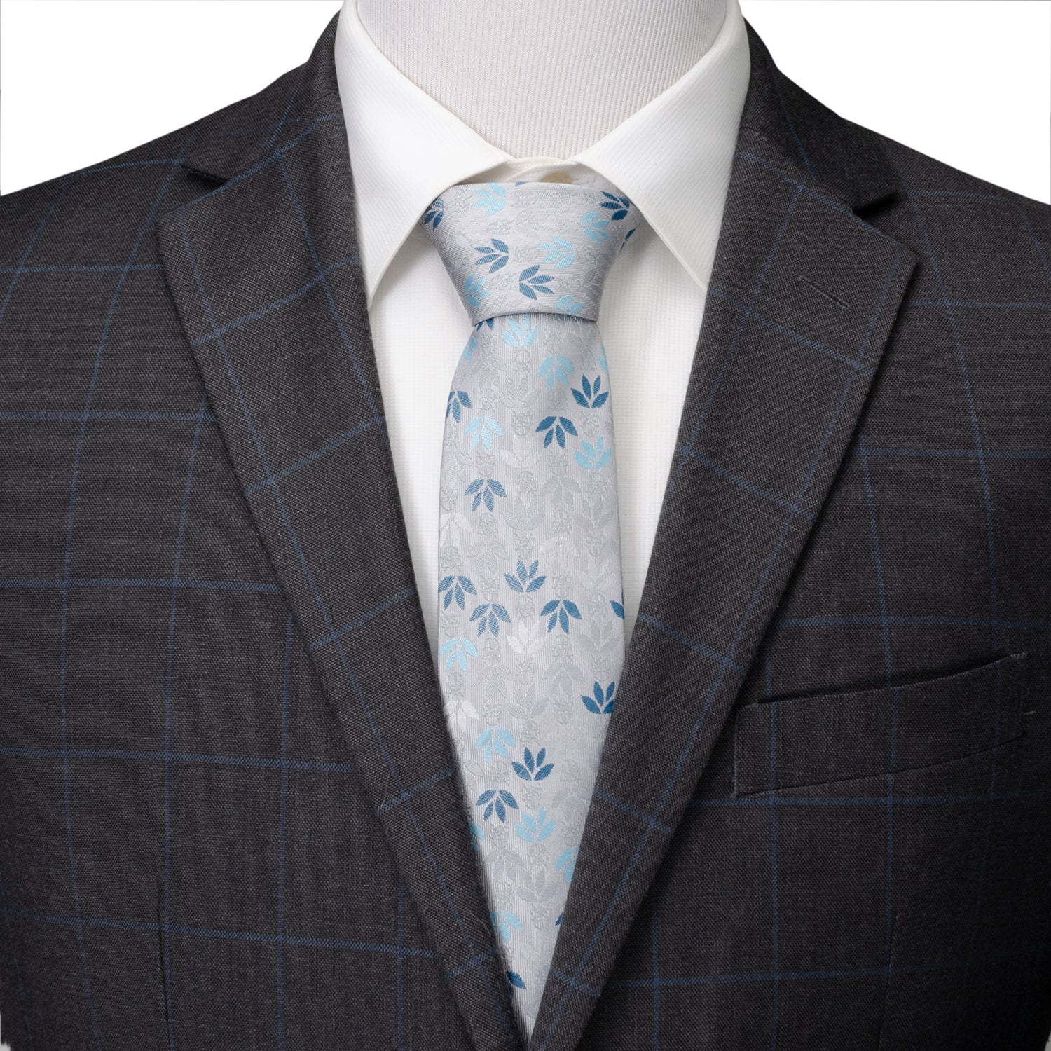 Star Wars Darth Vader Floral Print Tie in Light Gray Silk - Image 2