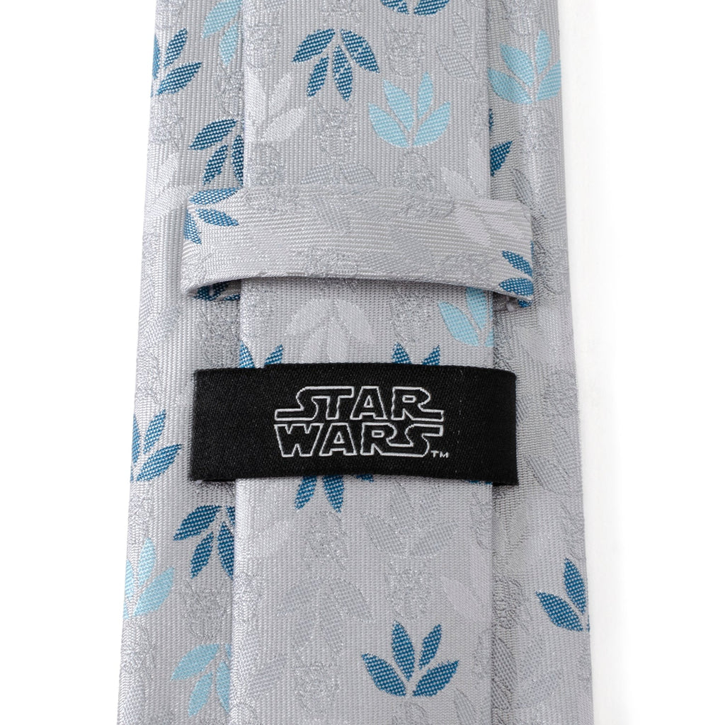 Star Wars Darth Vader Floral Print Tie in Light Gray Silk - Image 4