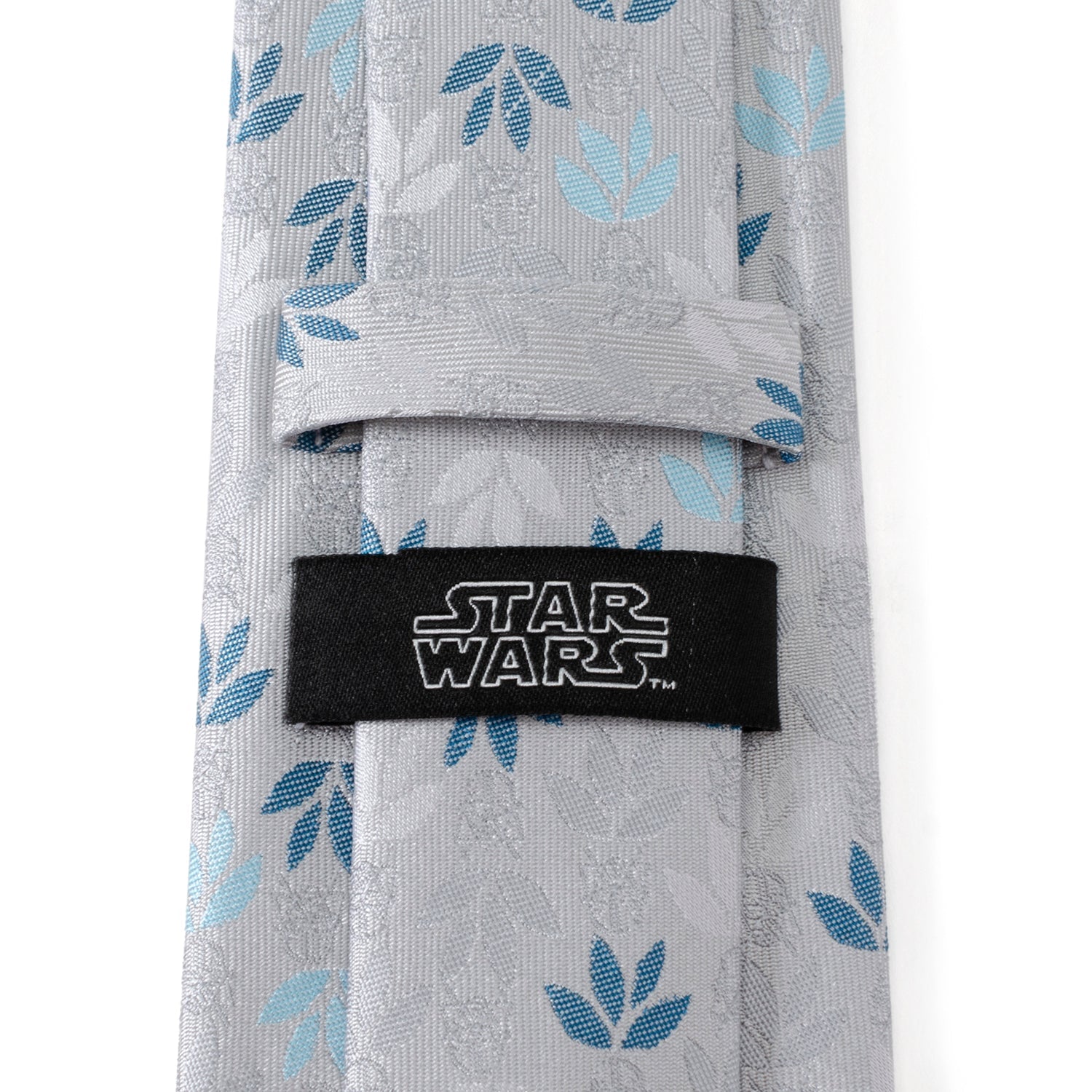 Star Wars Darth Vader Floral Print Tie in Light Gray Silk - Image 4