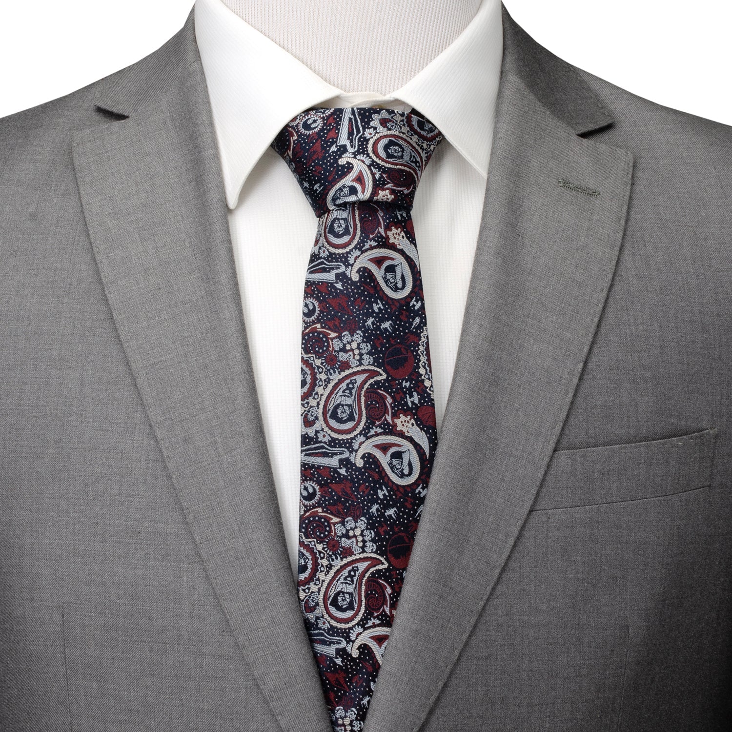 Star Wars Darth Vader Paisley Tie in Navy and Multi-Color Silk - Image 2