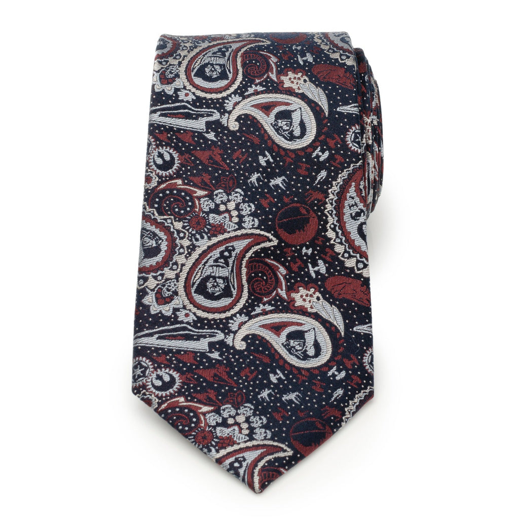 Star Wars Darth Vader Paisley Tie in Navy and Multi-Color Silk - Image 3