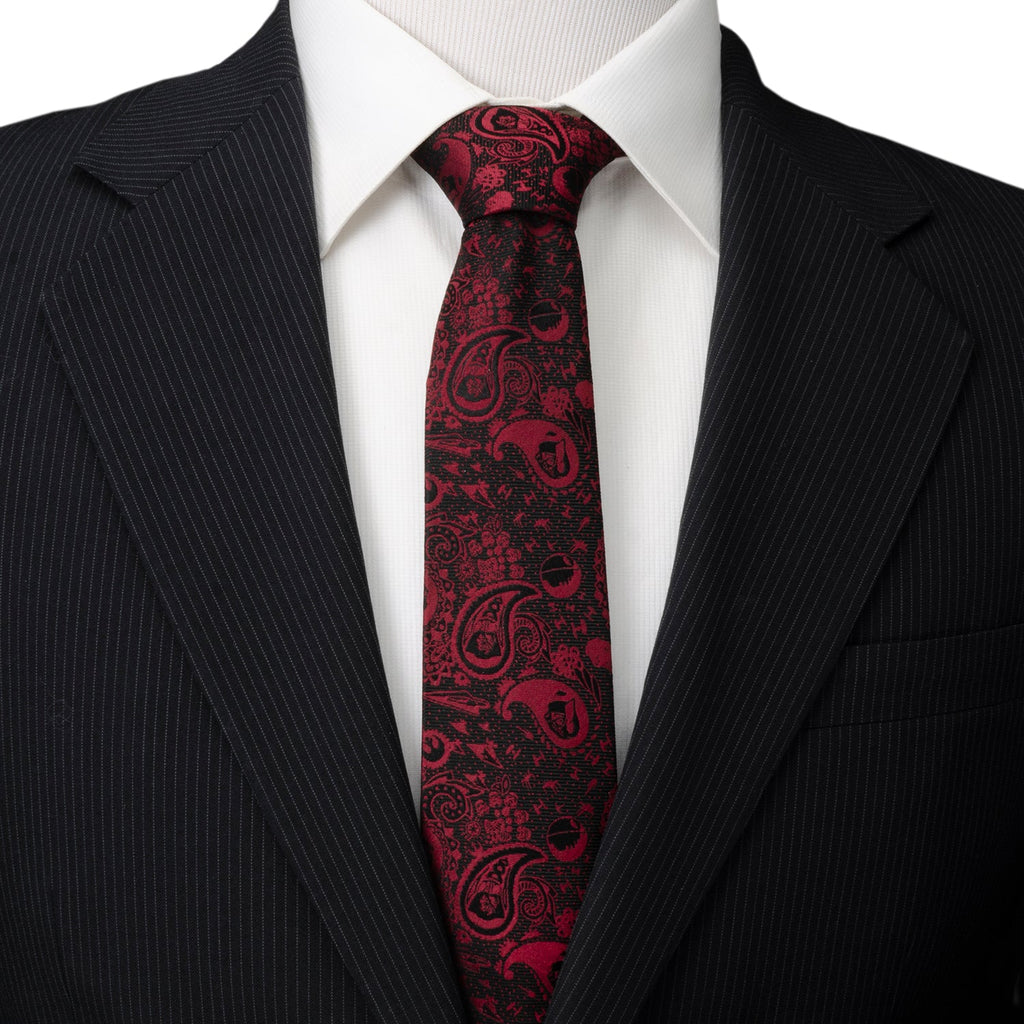 Star Wars Darth Vader Paisley Silk Tie in Black and Red - Image 2