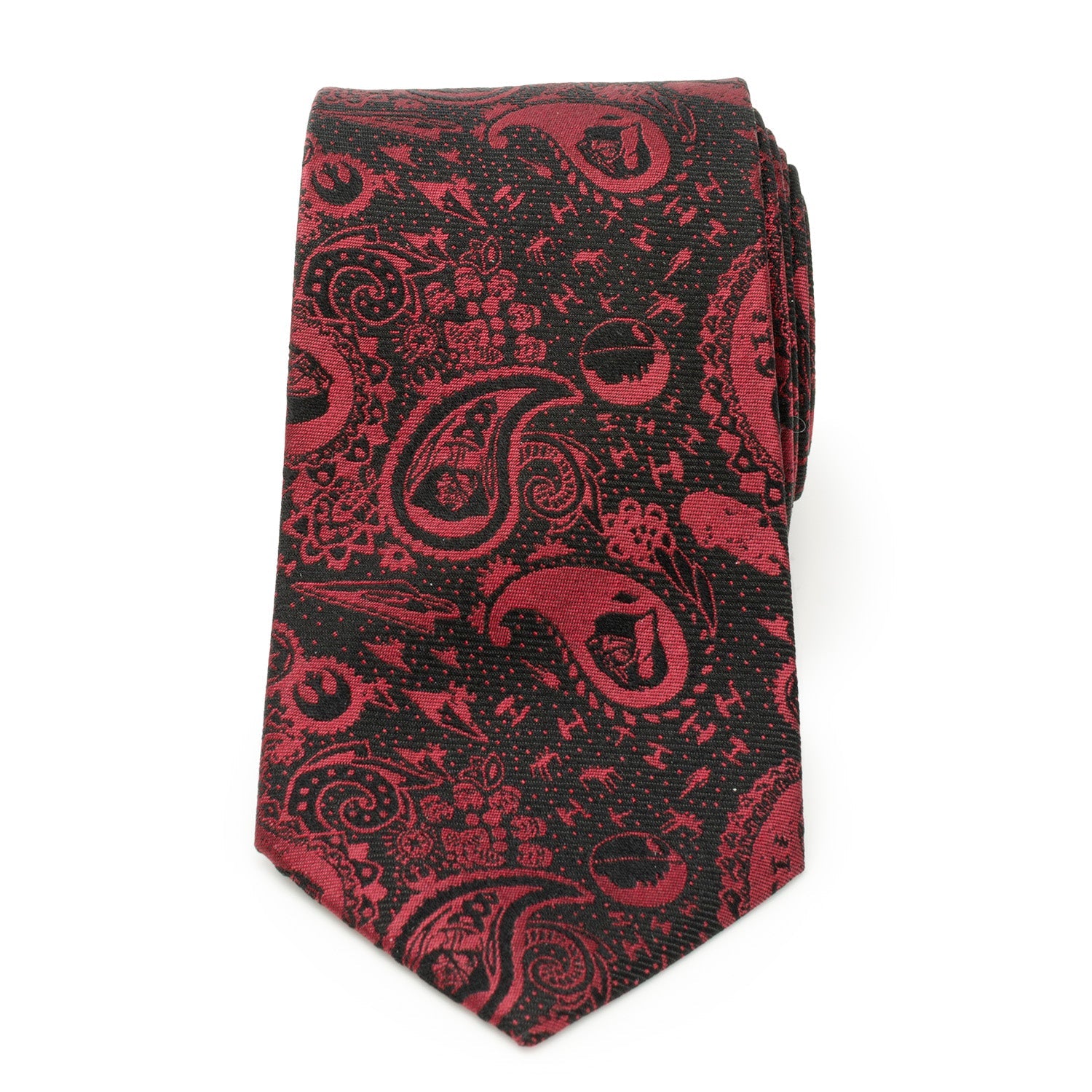 Star Wars Darth Vader Paisley Silk Tie in Black and Red - Image 3