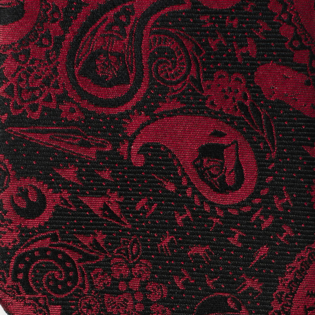 Star Wars Darth Vader Paisley Silk Tie in Black and Red - Image 4