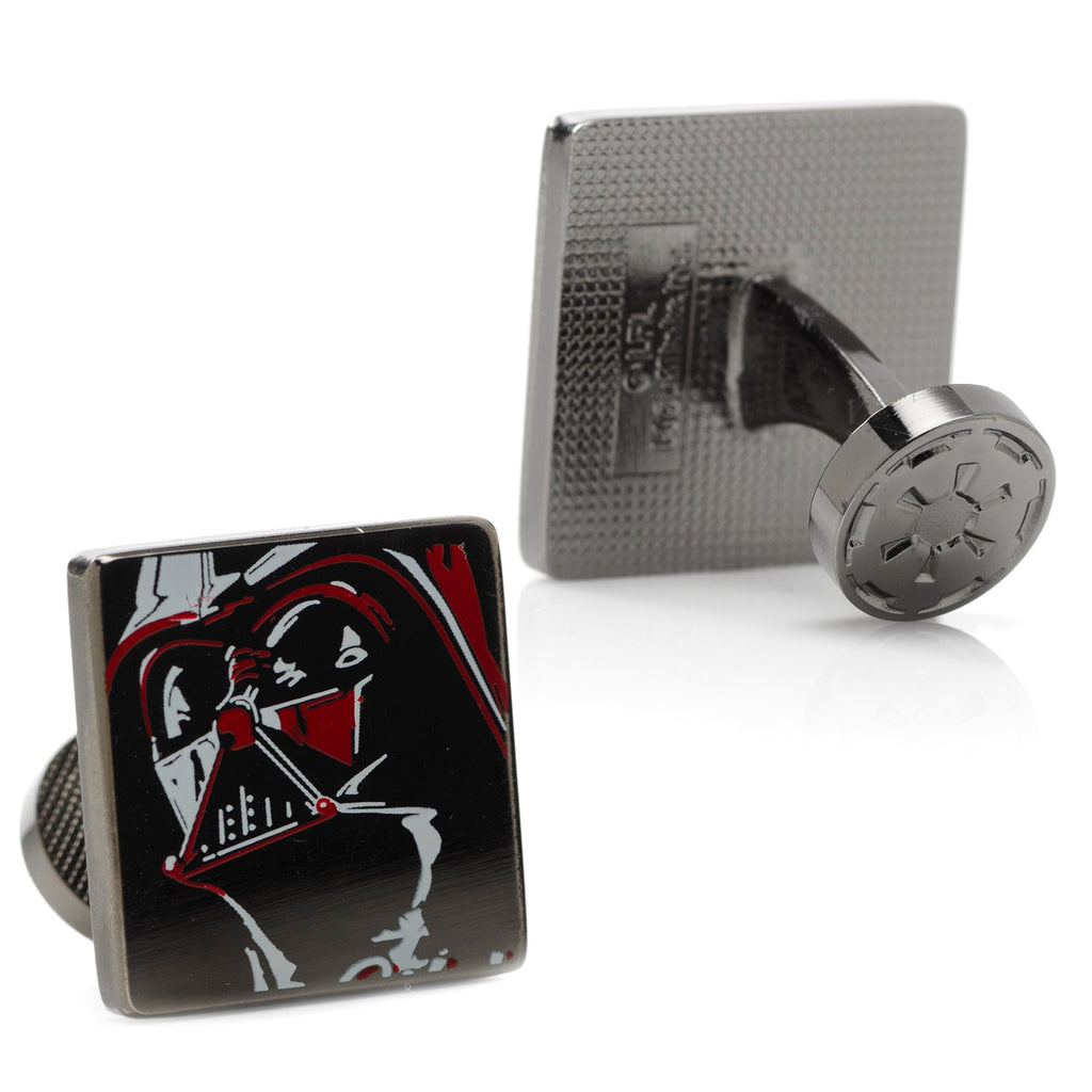 Star Wars Darth Vader Painted Gunmetal Square Cufflinks - Image 2