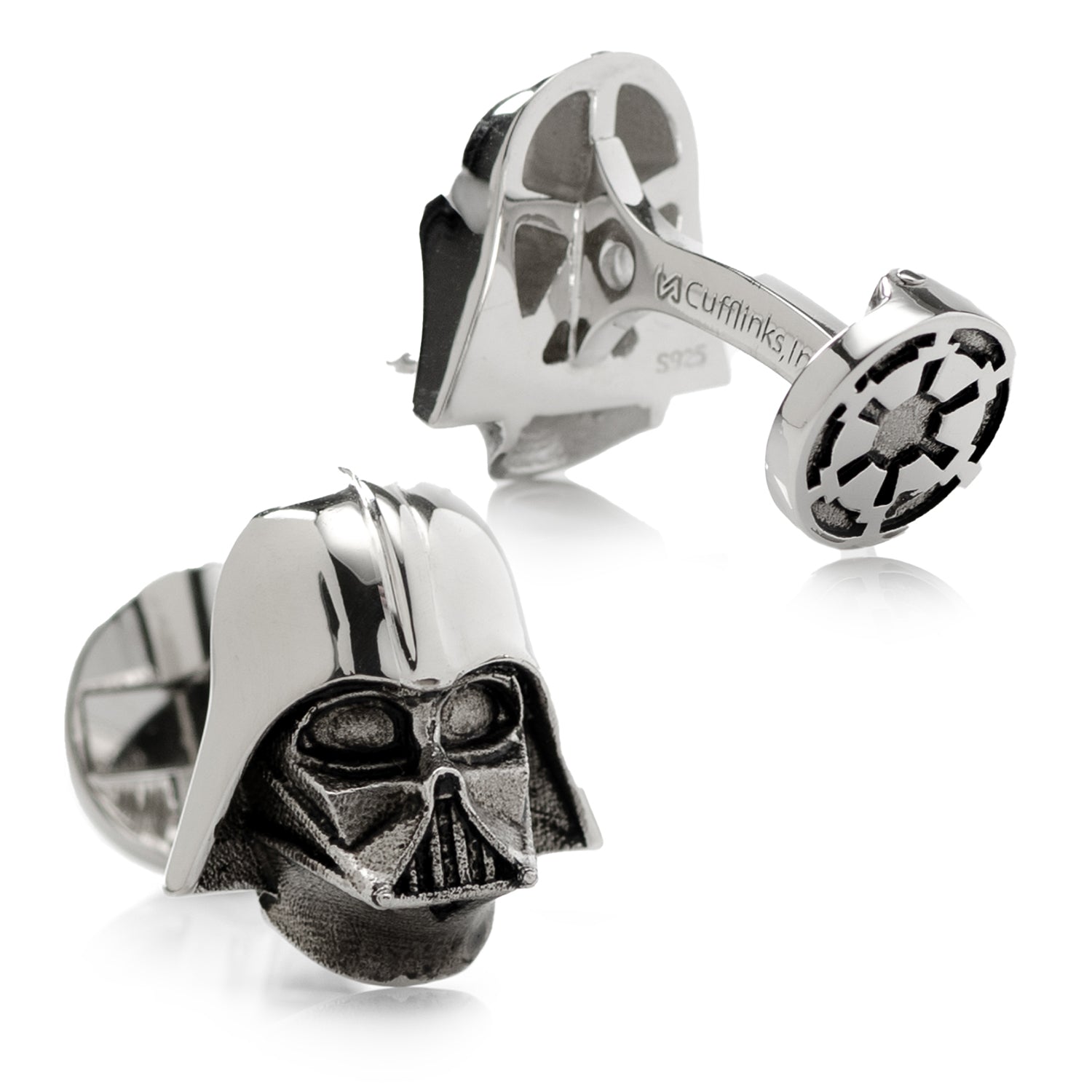 Darth Vader 3D Sterling Silver Cufflinks Star Wars Fan Accessory - Image 2